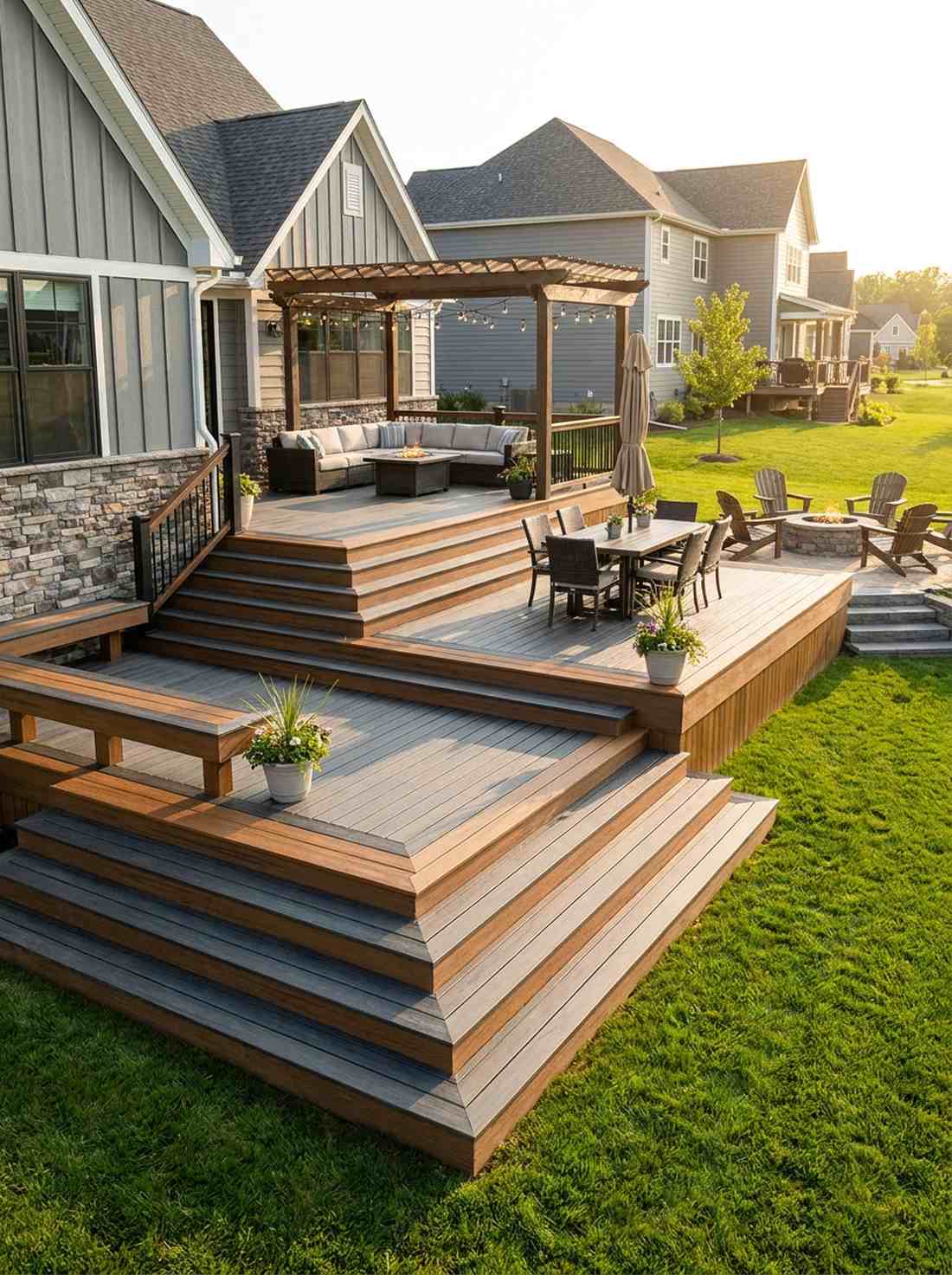 multi level deck layouts