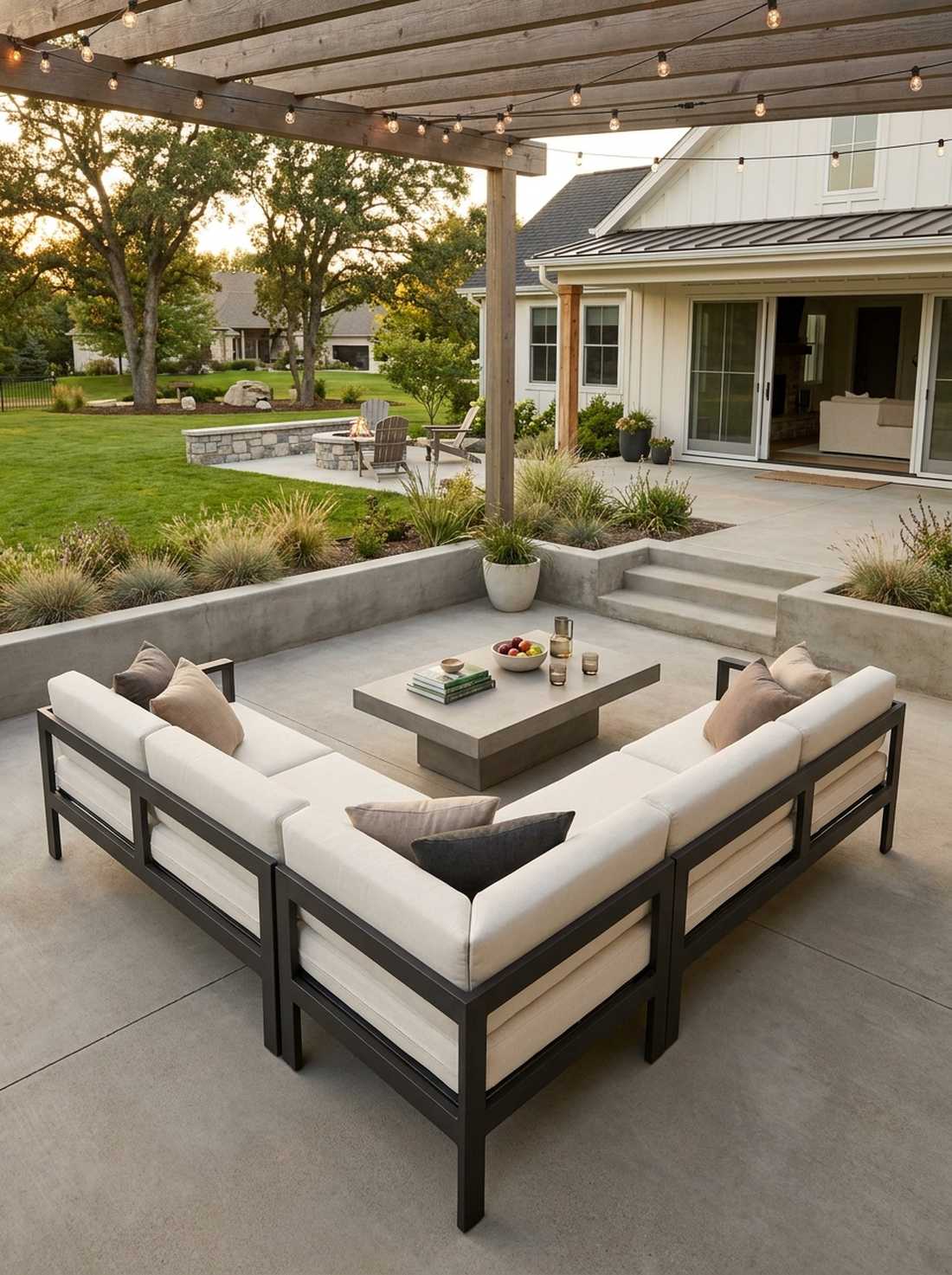 six piece aluminum frame sectional