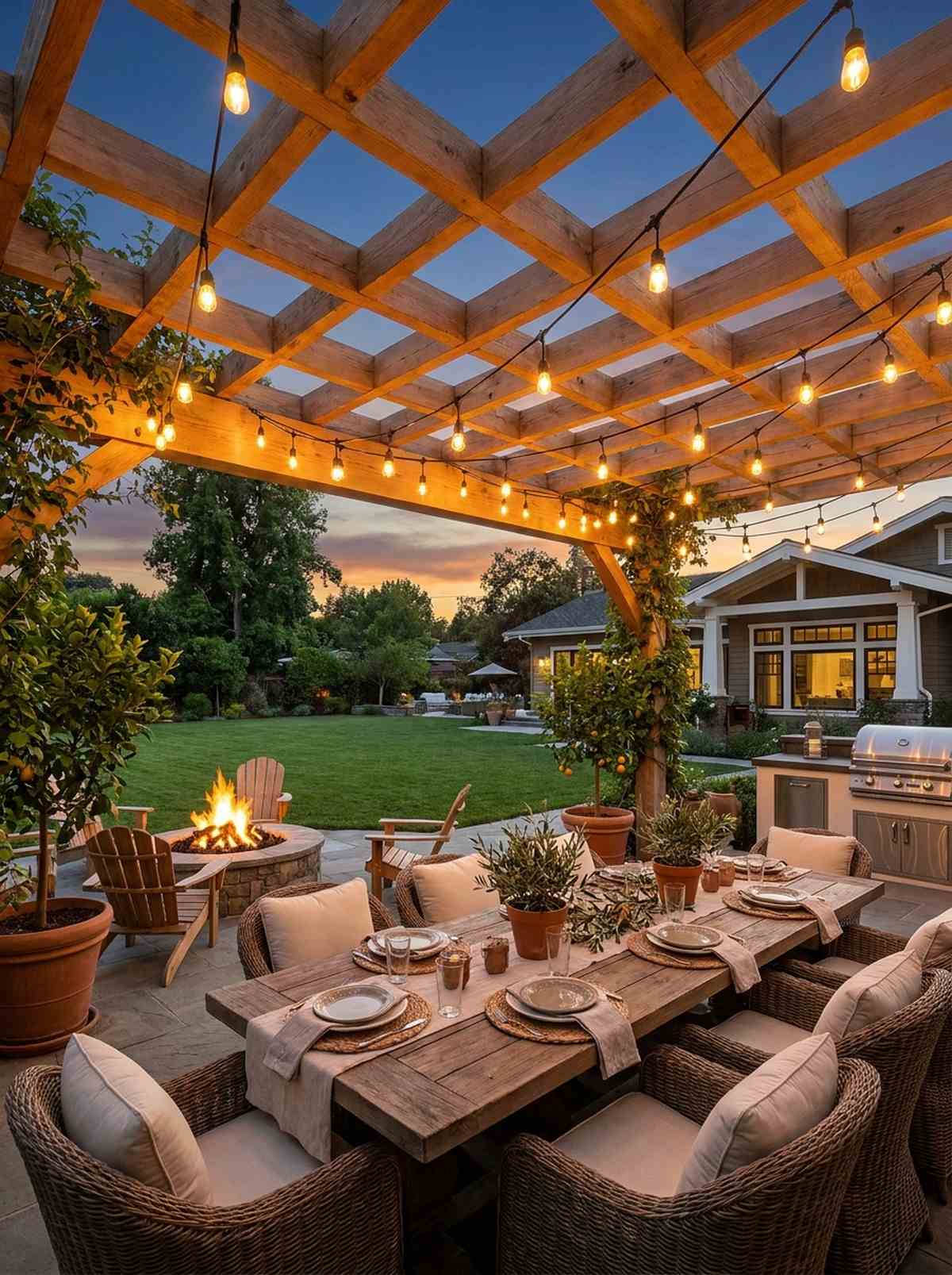 string lights on overhead structures