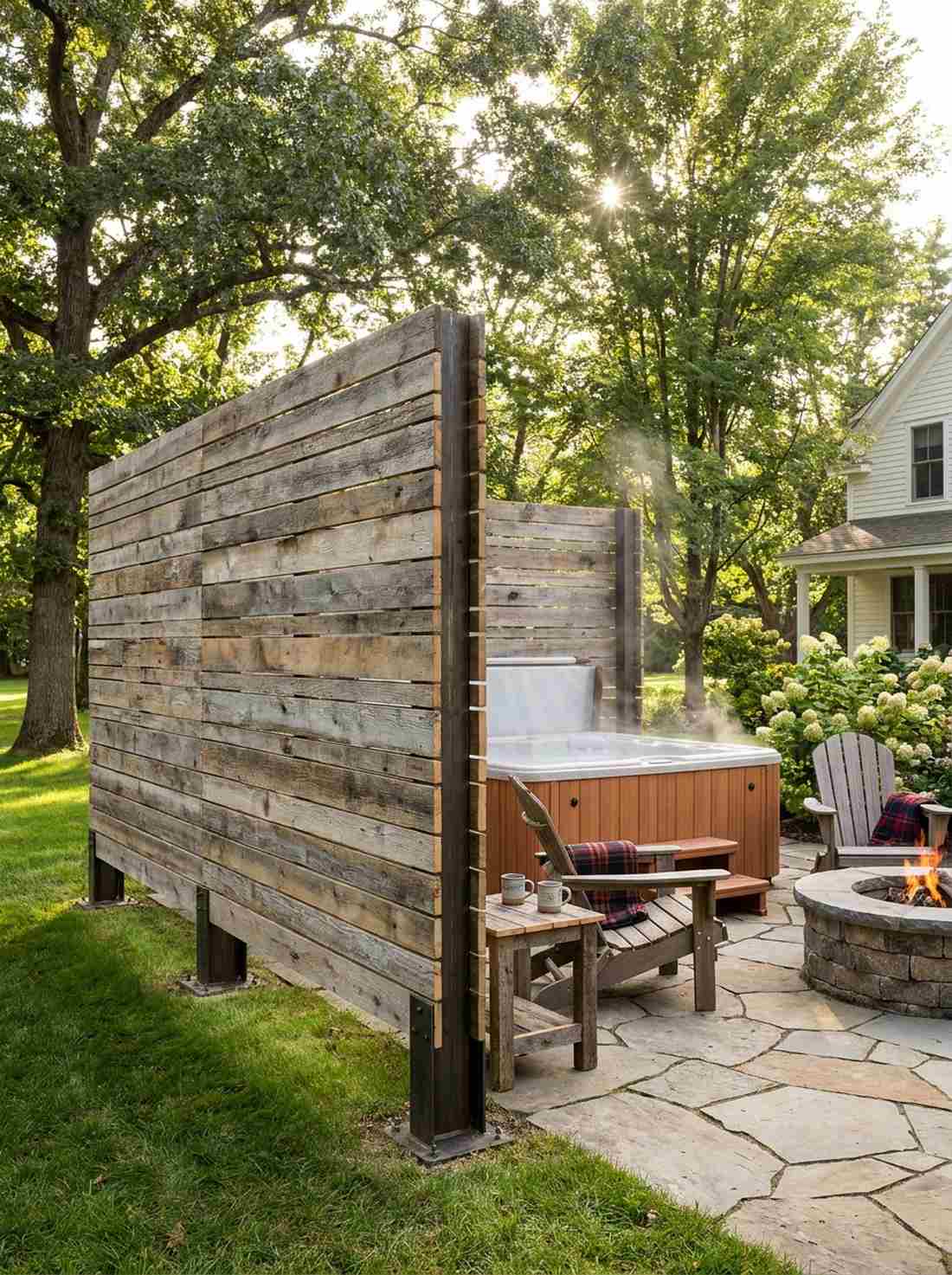 weathered barn wood privacy screens