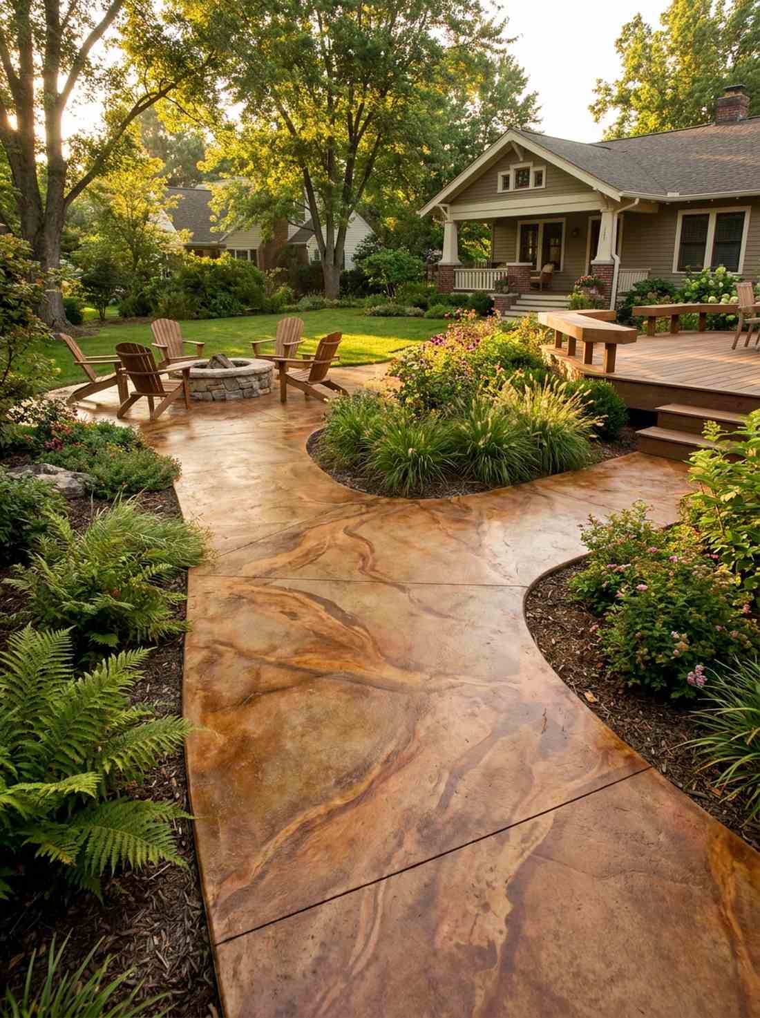 acid stained concrete borders