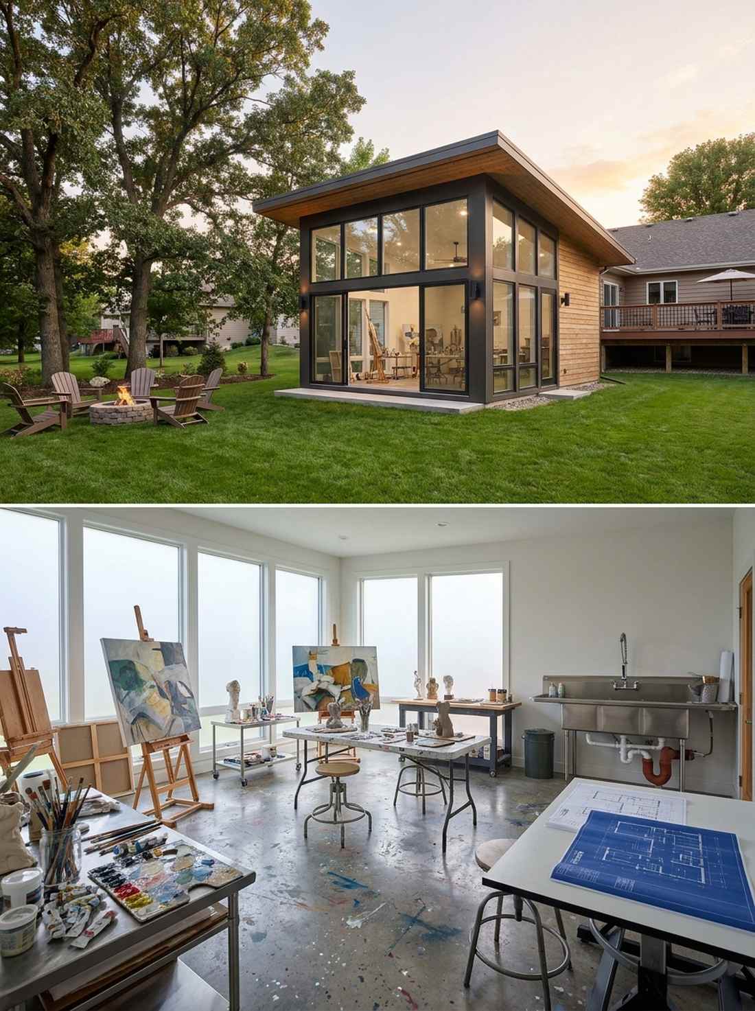 artist studio with north light
