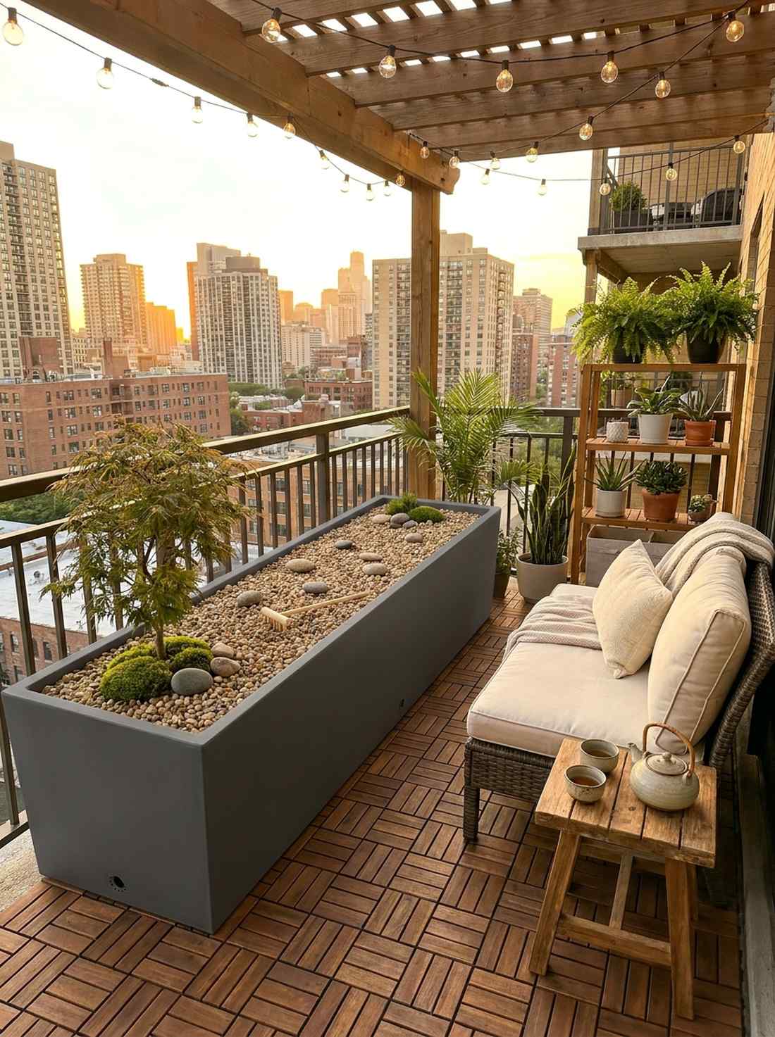 balcony container zen scape
