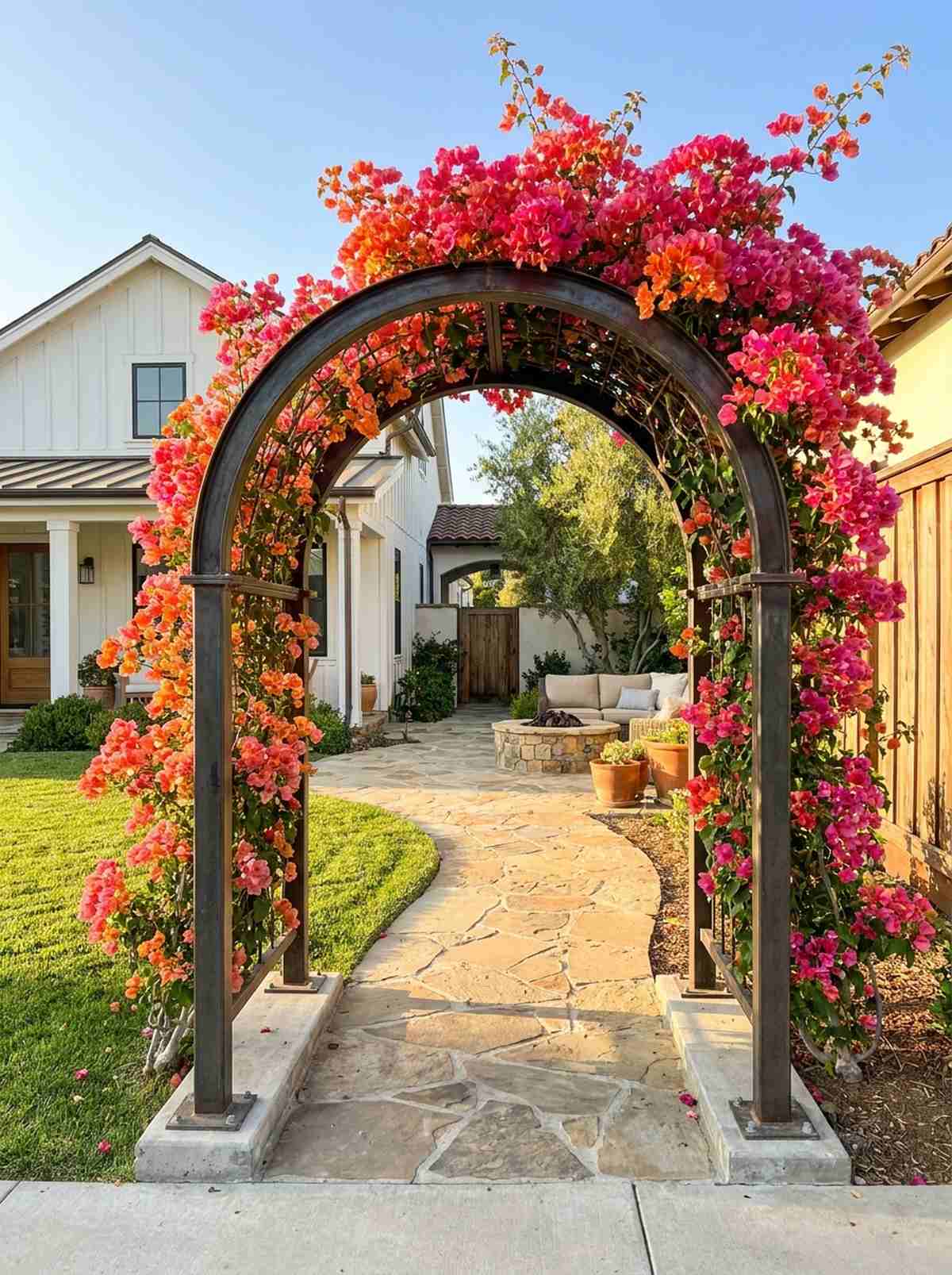 bougainvillea arbor entrance
