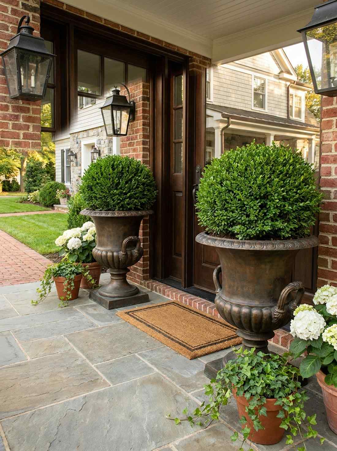bronze garden urn with handles