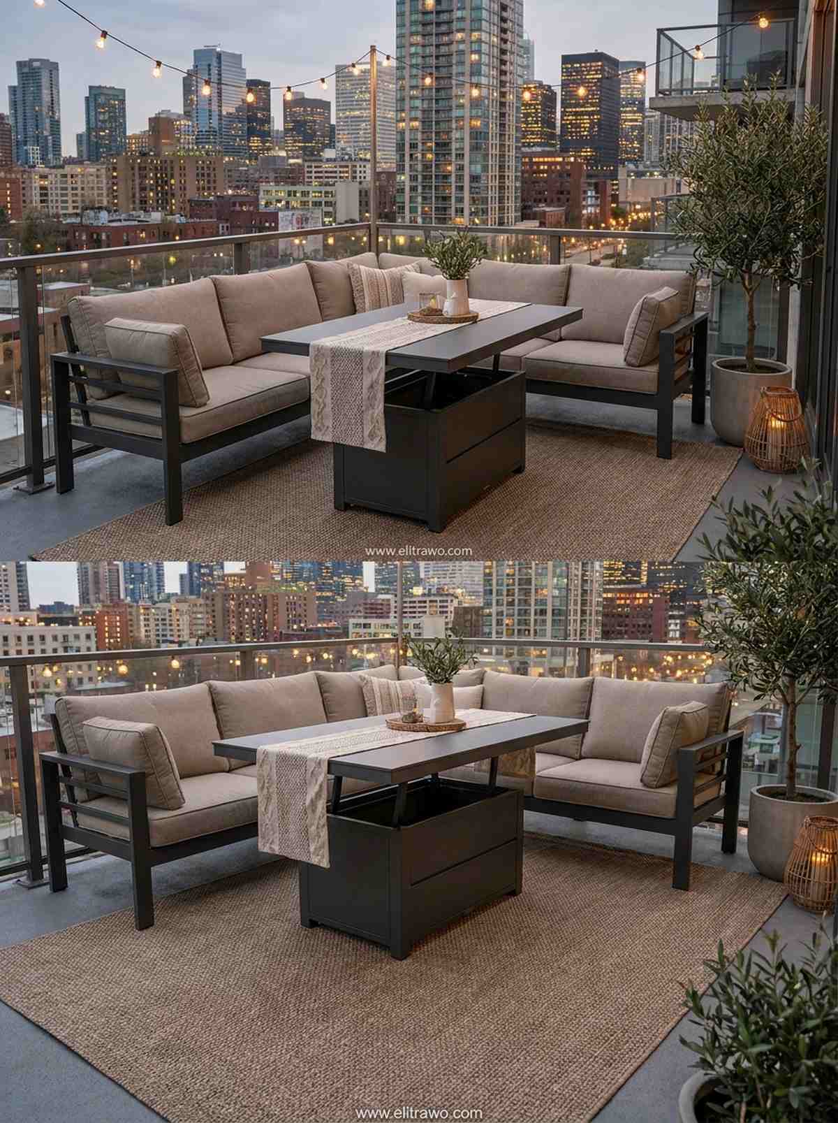 convertible lounge to dining modules