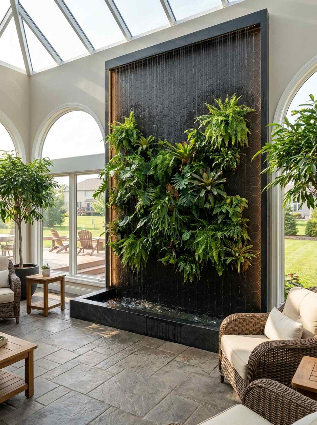 hexagonal tile weep wall