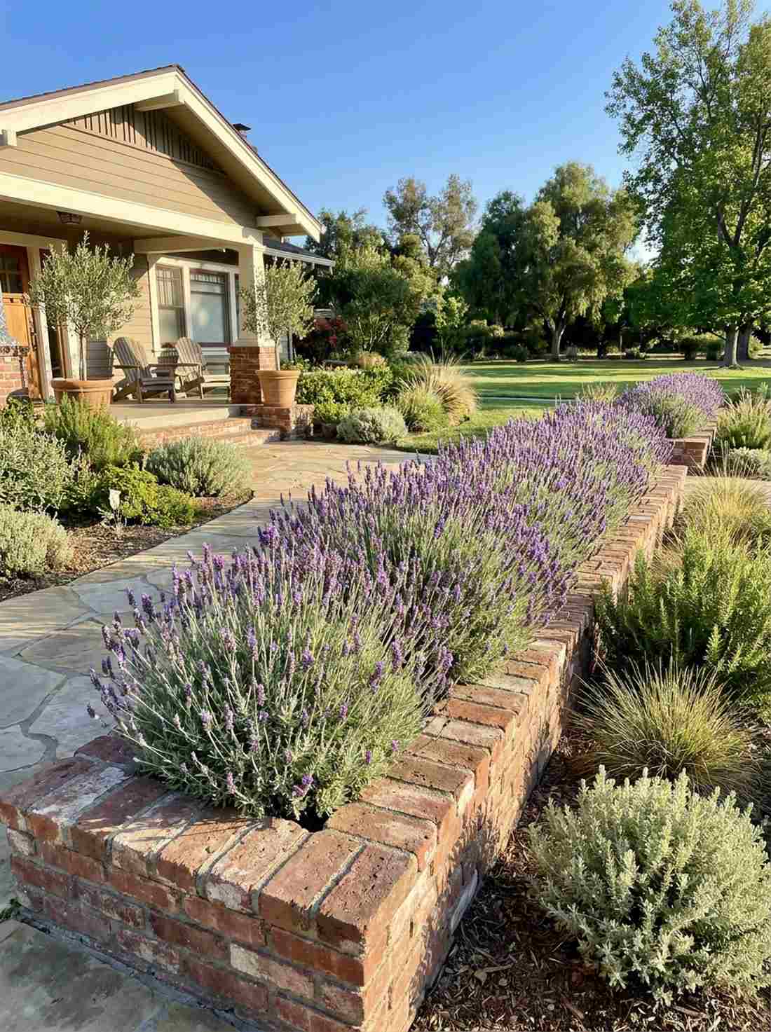 lavender hedge brick base