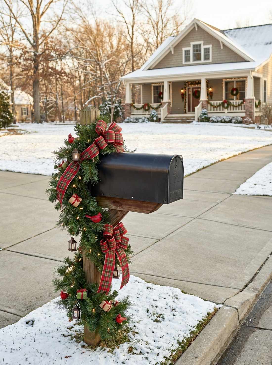 mailbox festive wrapping