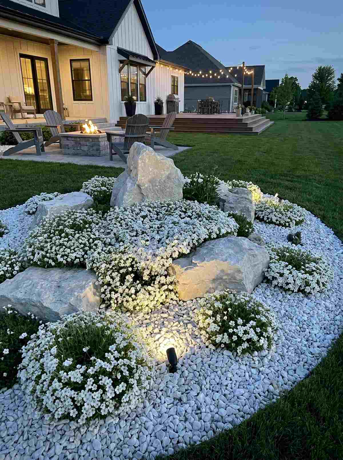 monochrome white garden