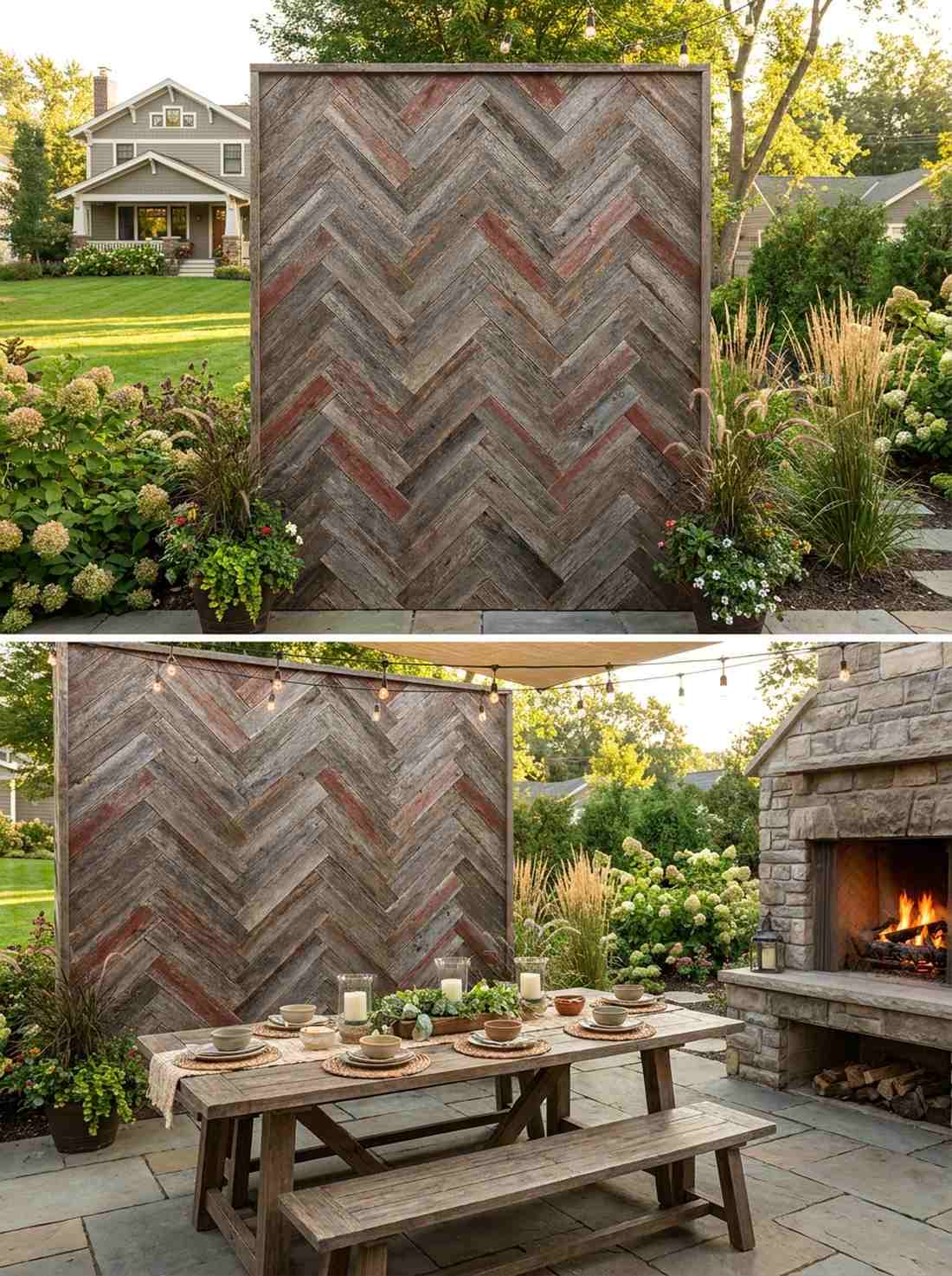 reclaimed barn wood plank arrangements