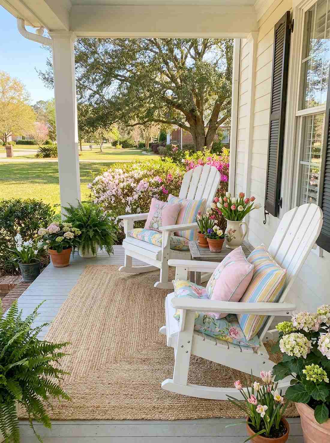 rocking chair easter pillow ensemble