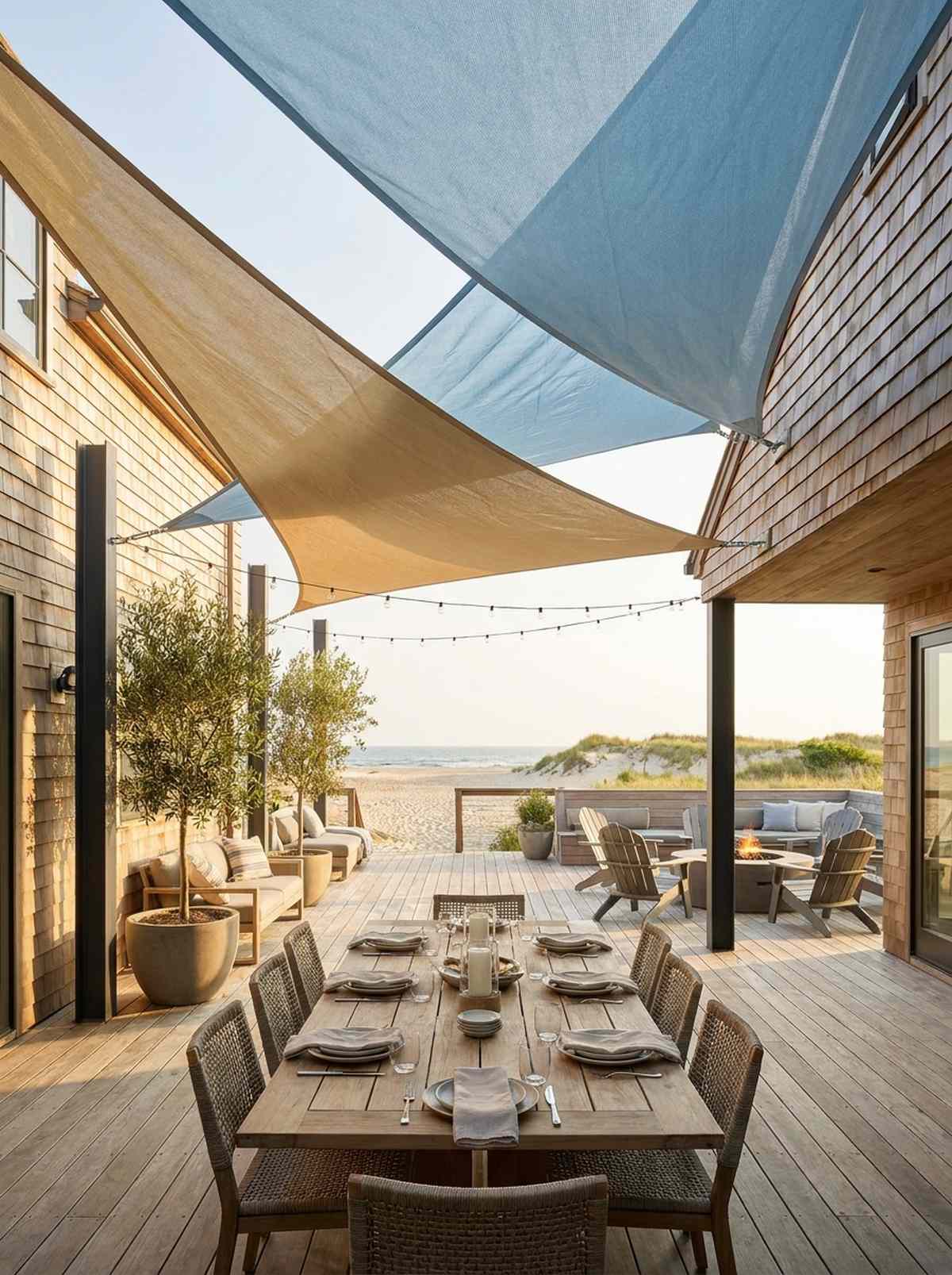 canvas shade sail dining