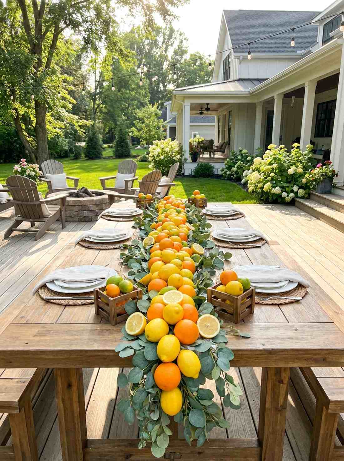 citrus and greenery displays