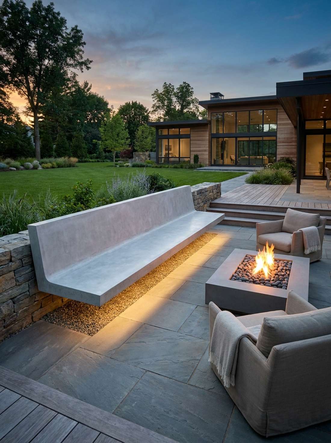 floating concrete benches