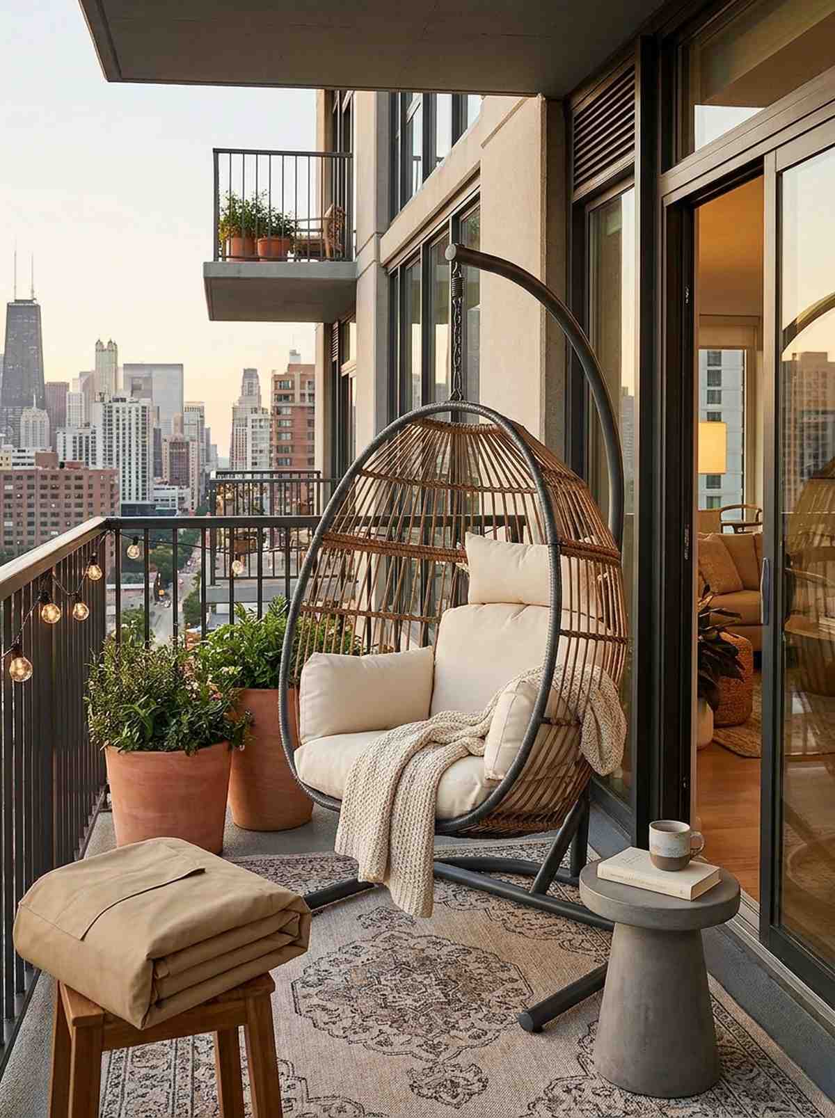 hanging chair with stand
