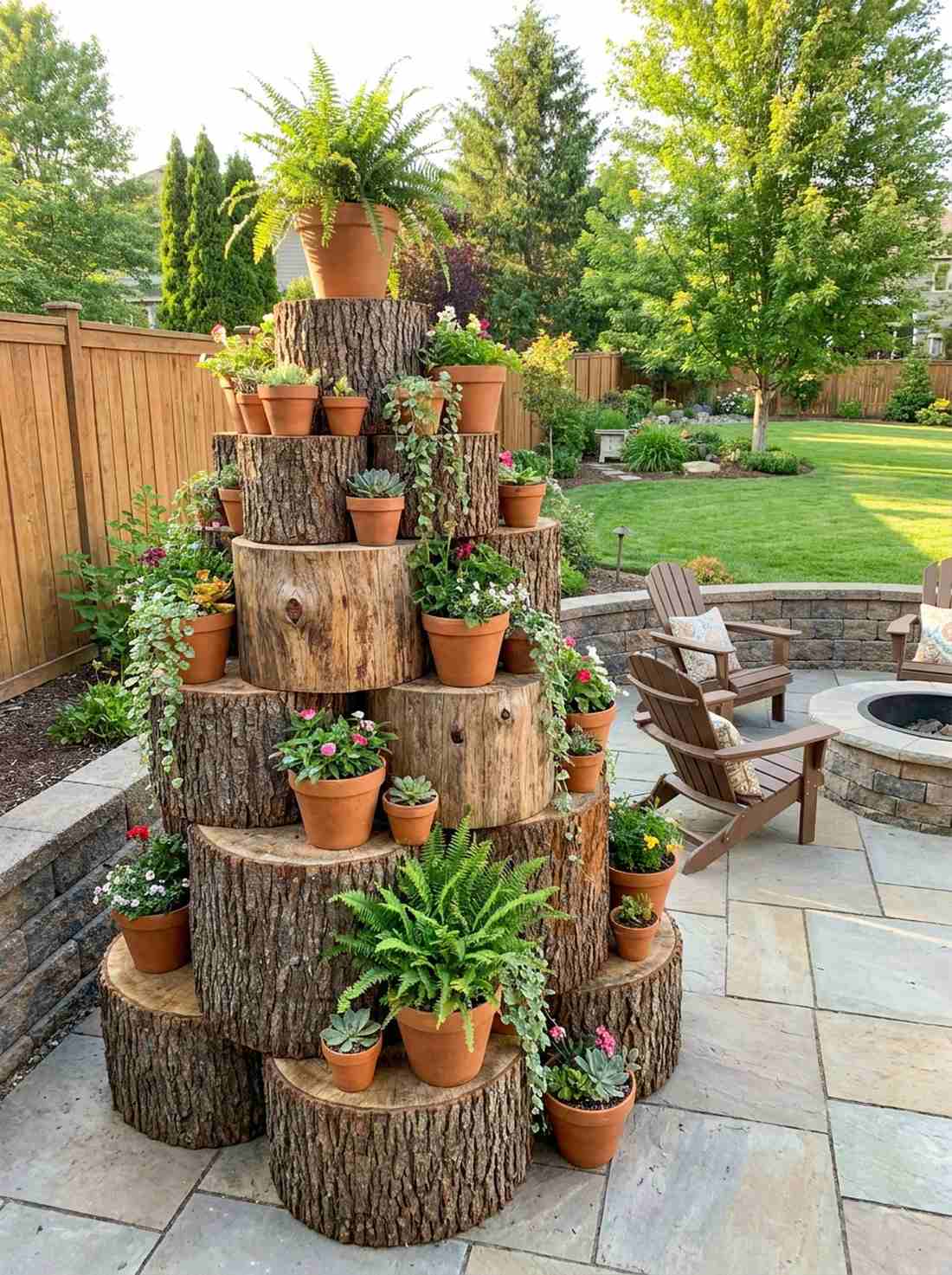 log round stacked towers