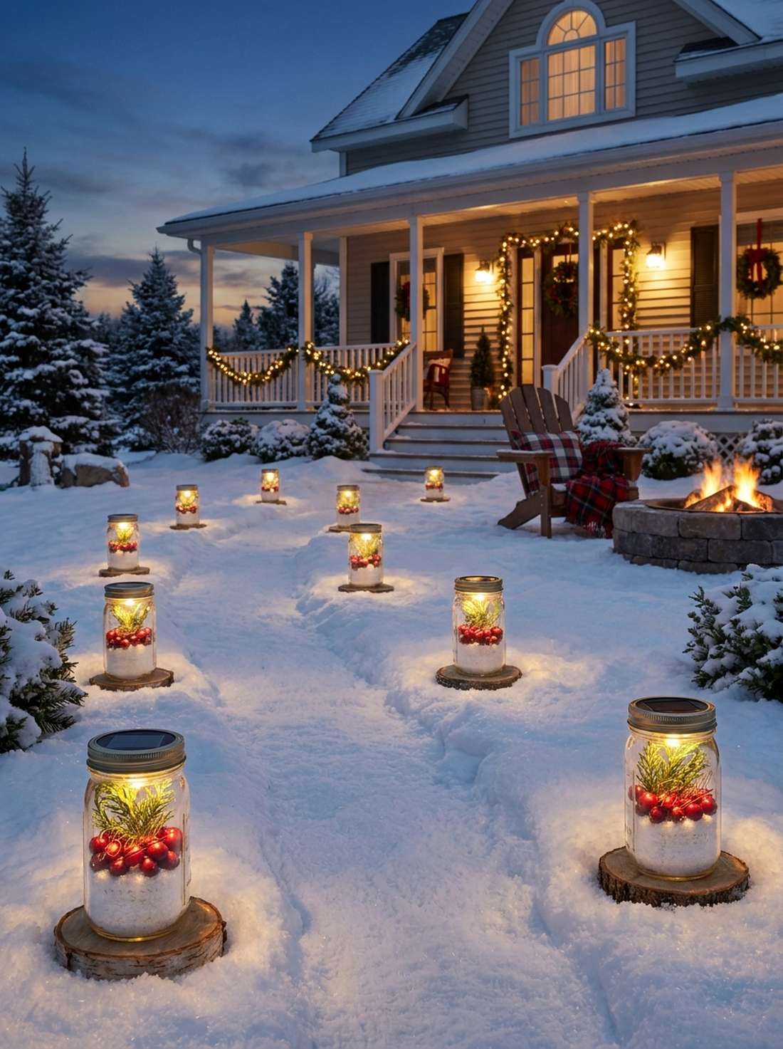 mason jar pathway lanterns