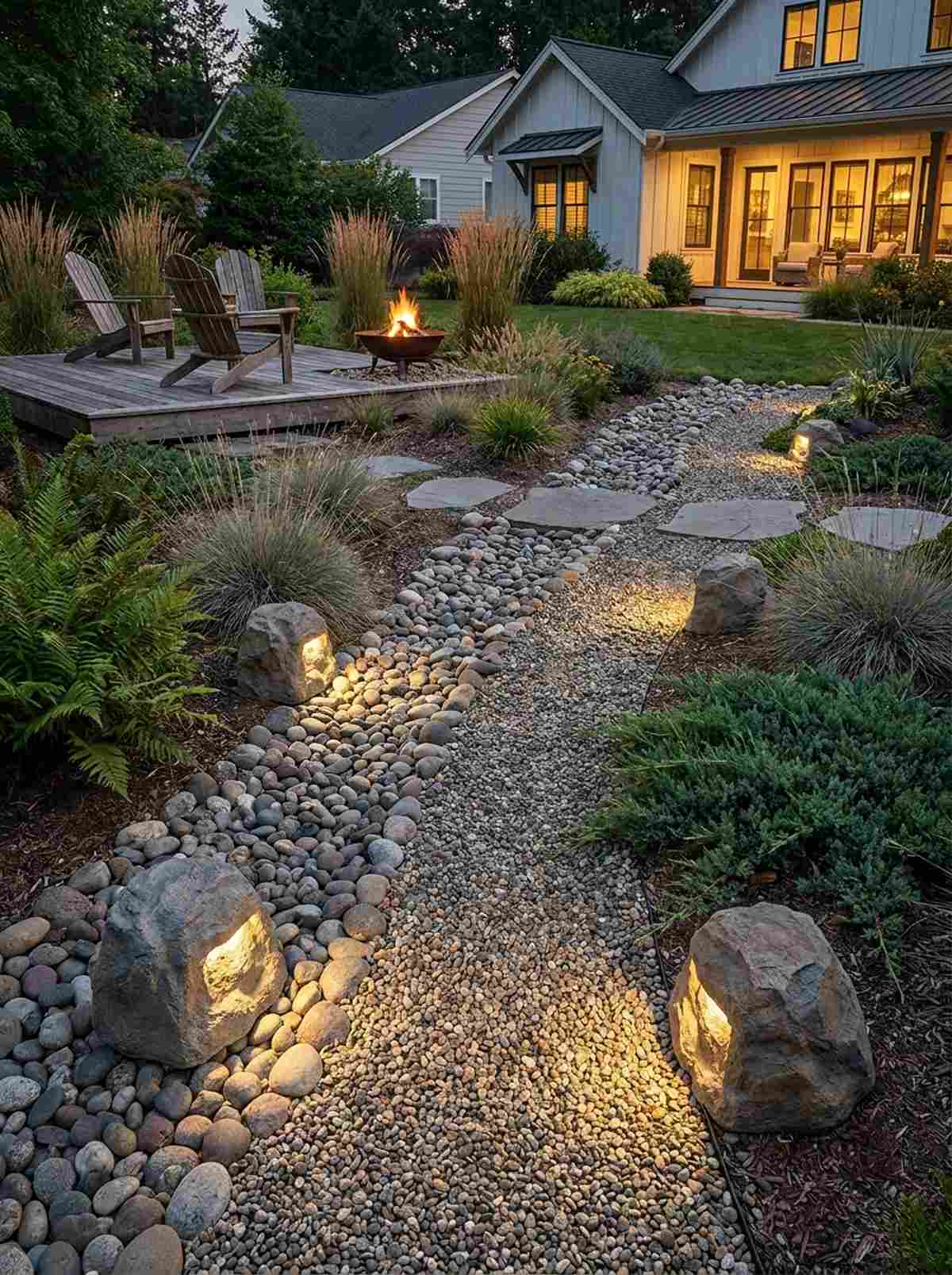 pathway rock lights