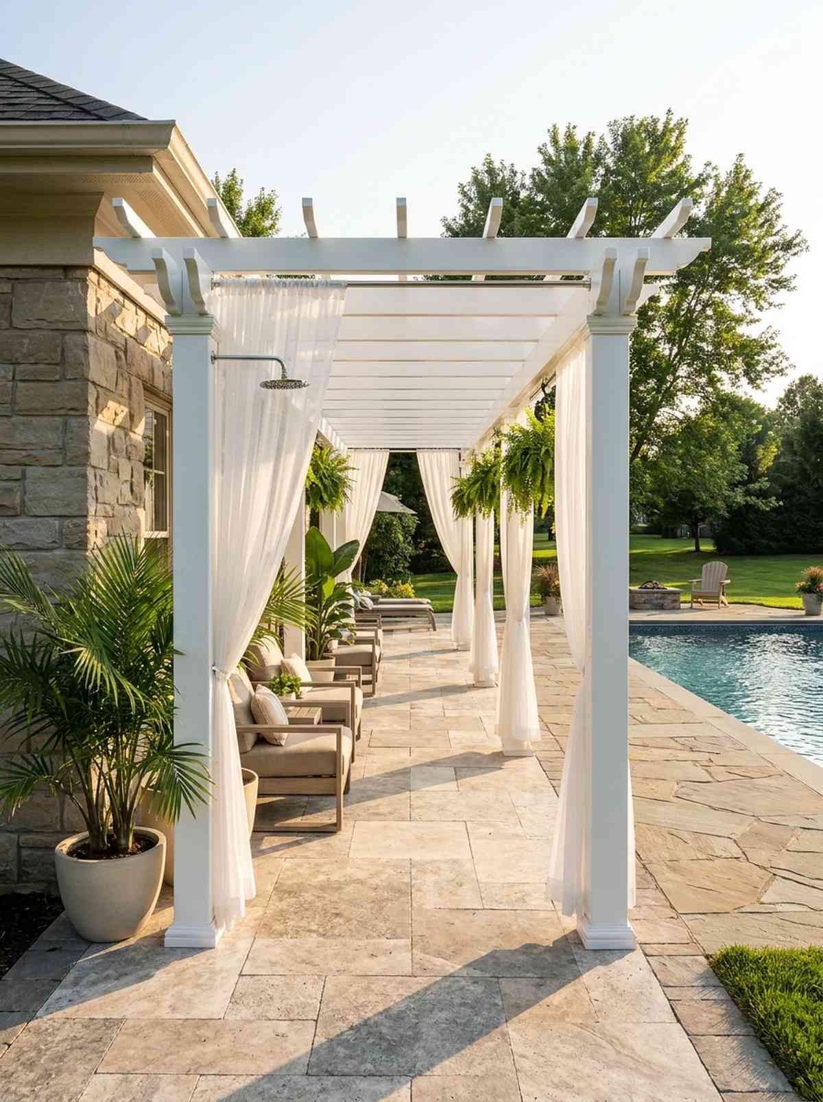 pool house pergola extension