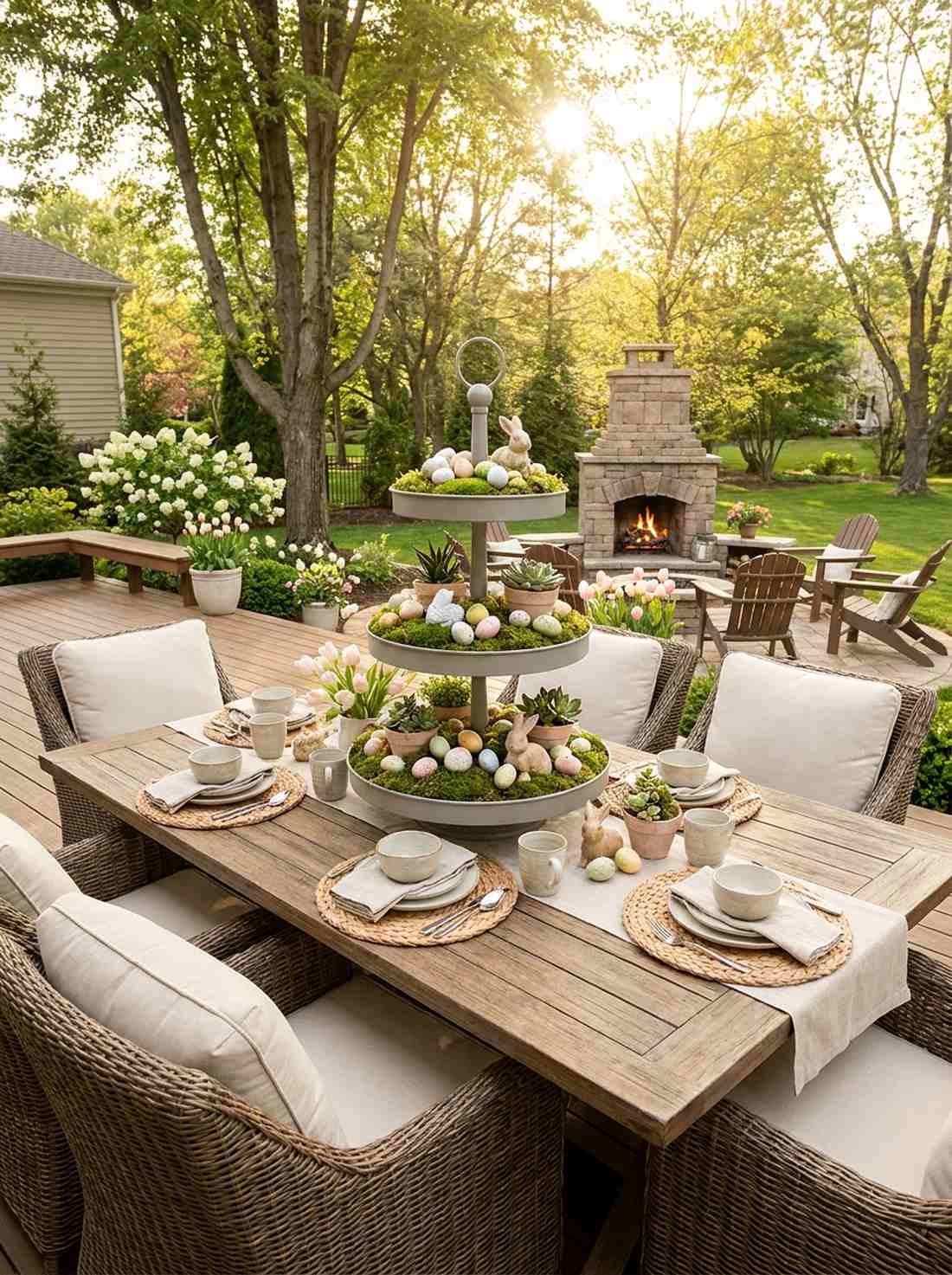 tiered easter centerpiece display