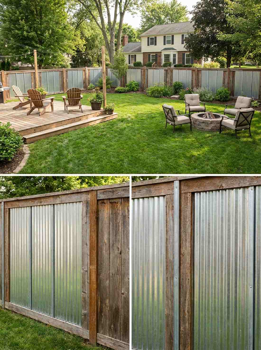 wood and corrugated metal panels