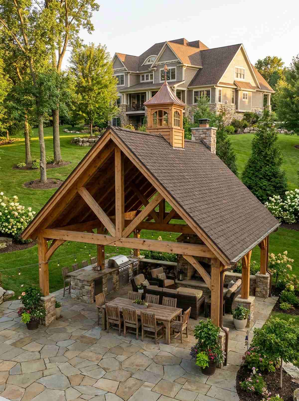 gable roof timber pavilion