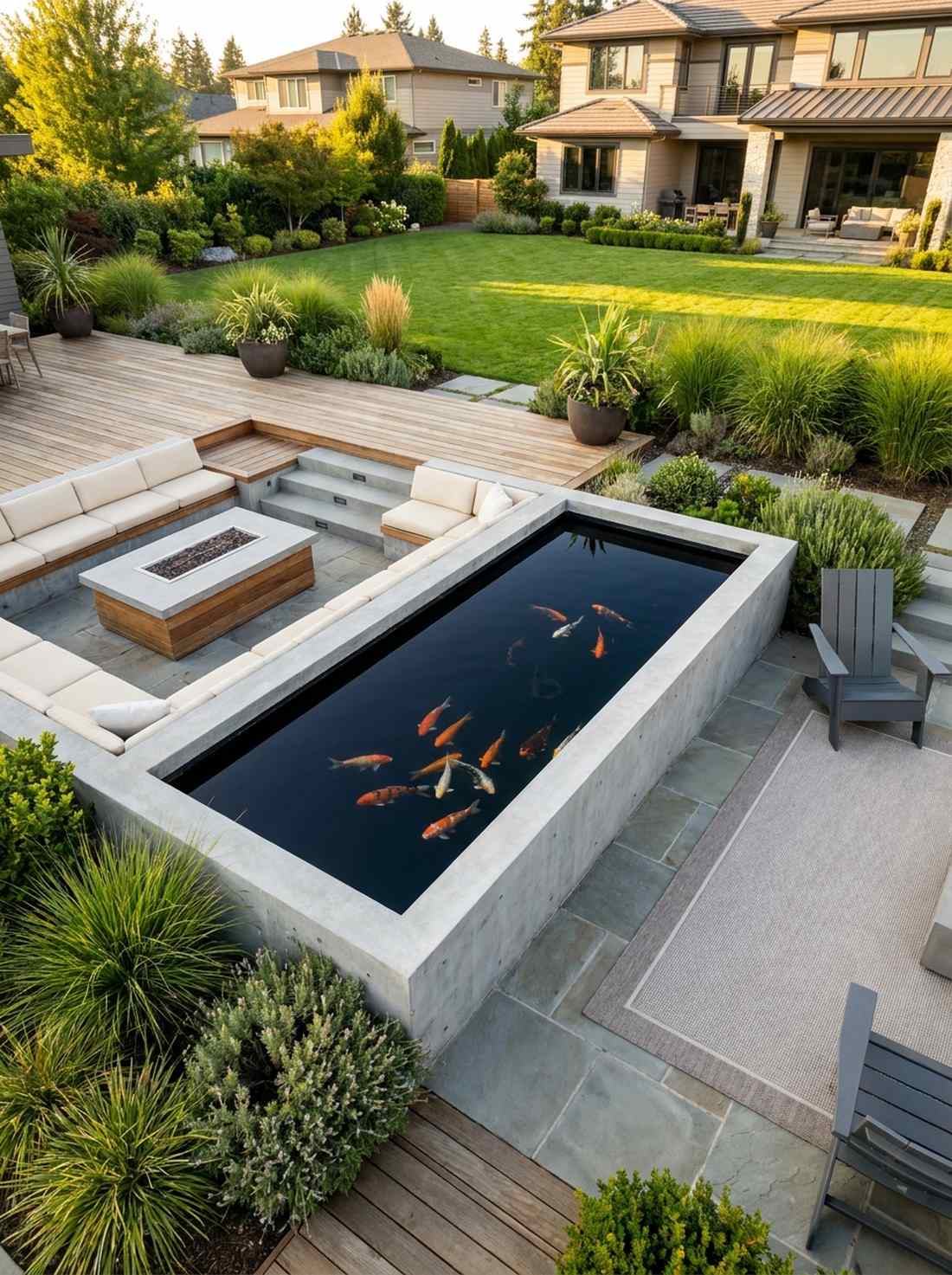 geometric koi pond
