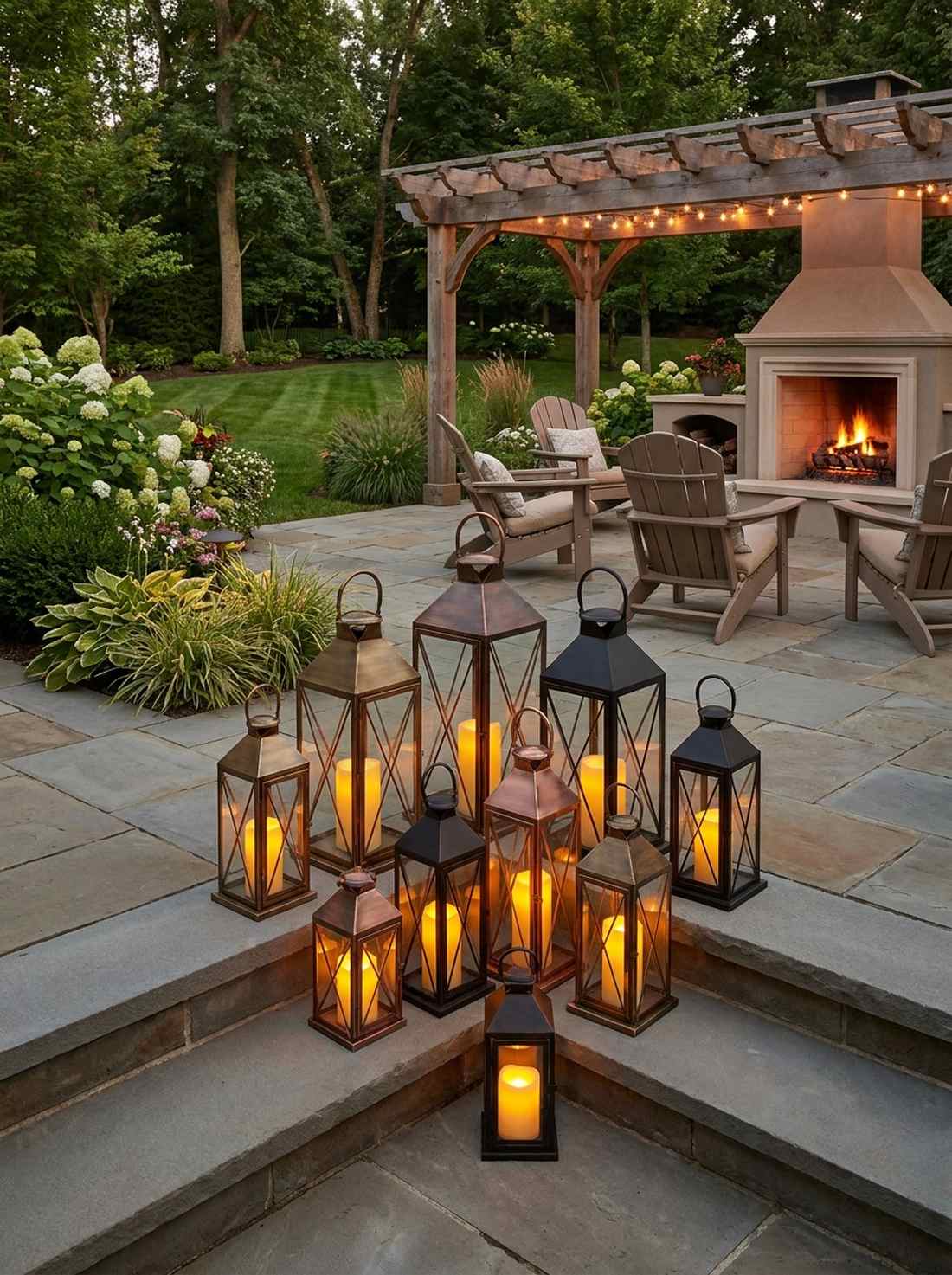 lantern and candle groupings