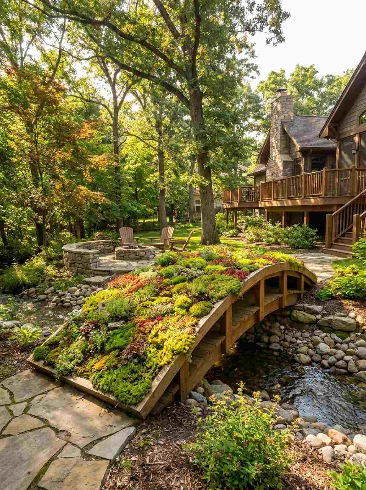 living roof garden bridge