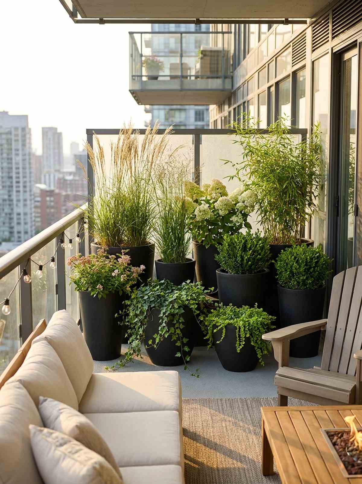 mixed height layered screen