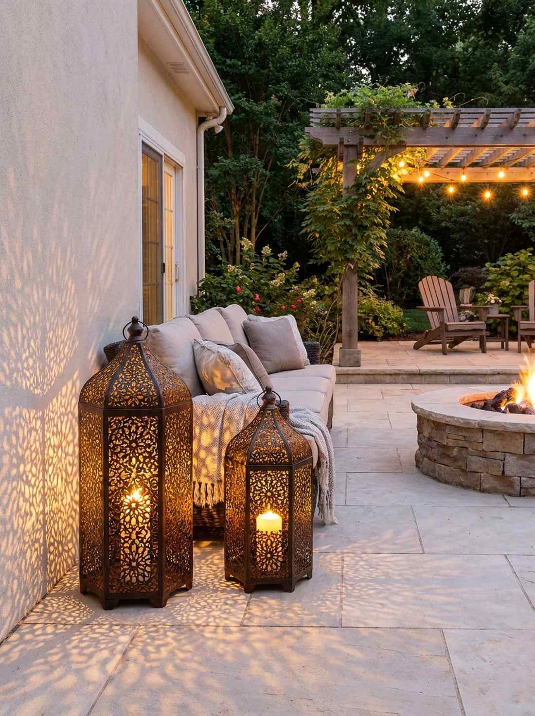 moroccan pierced metal lanterns