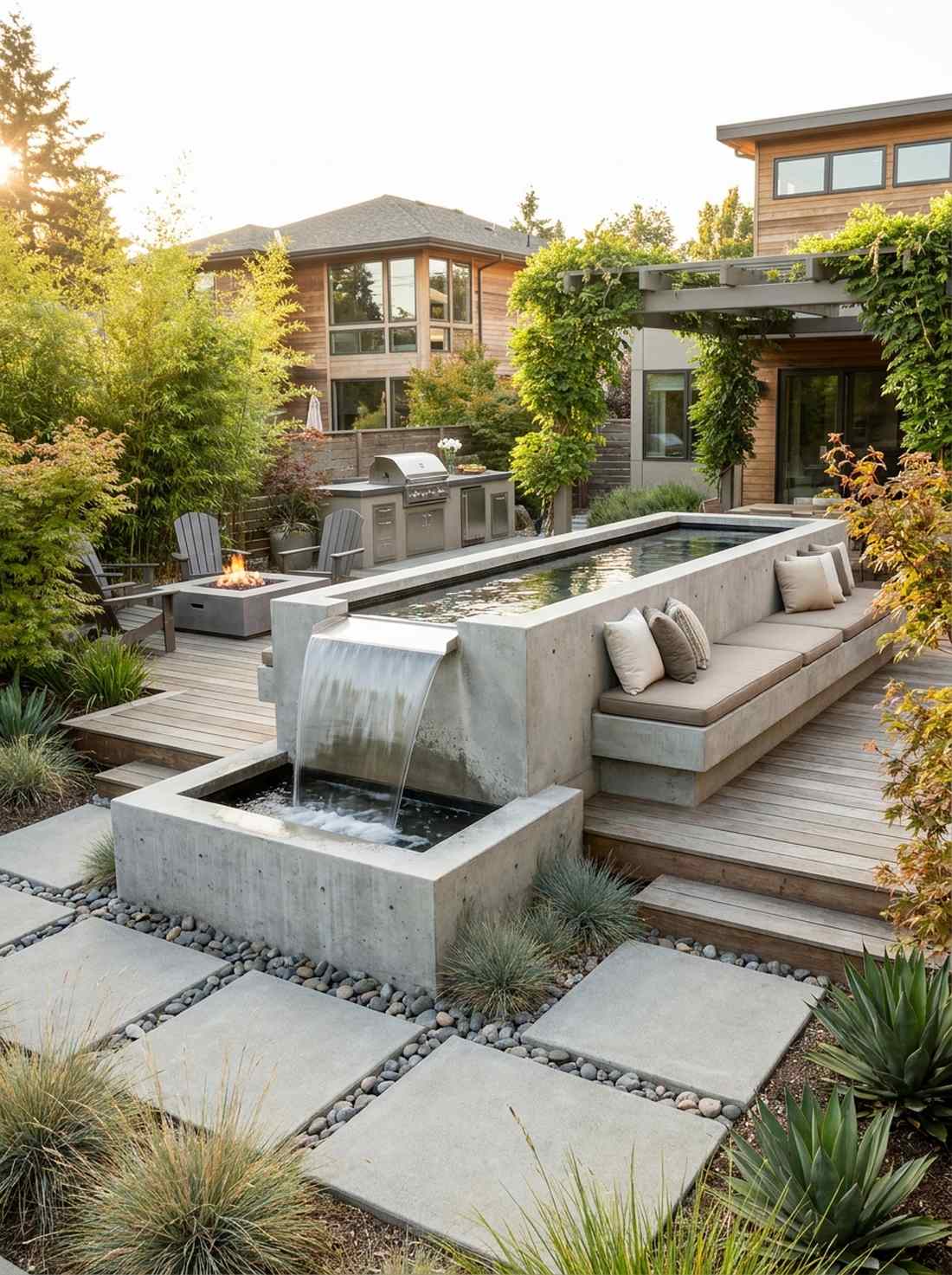raised rectangular water features