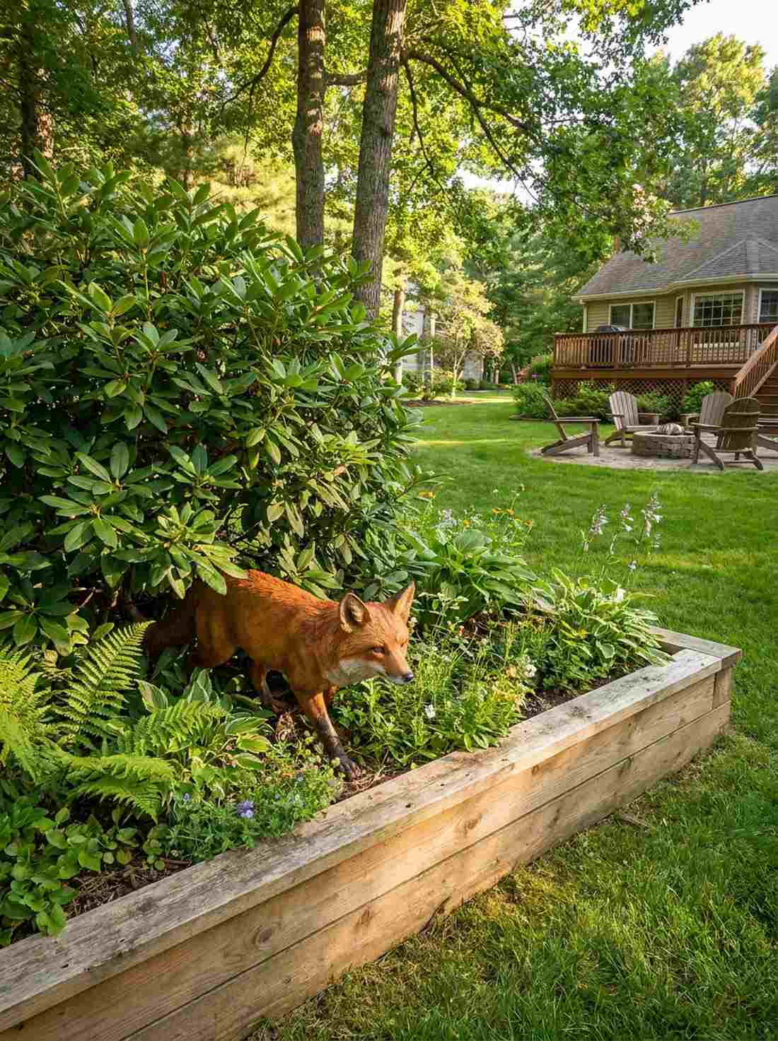 red fox prowling
