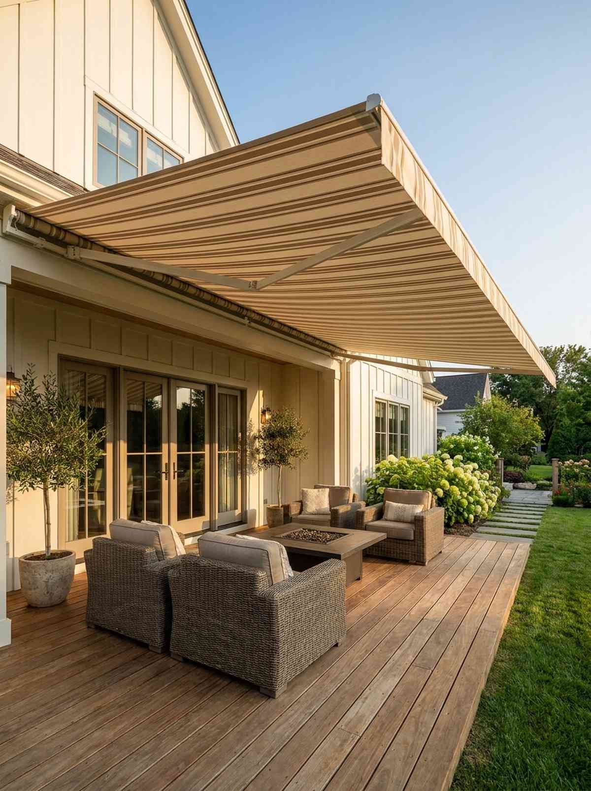 retractable awning shade system