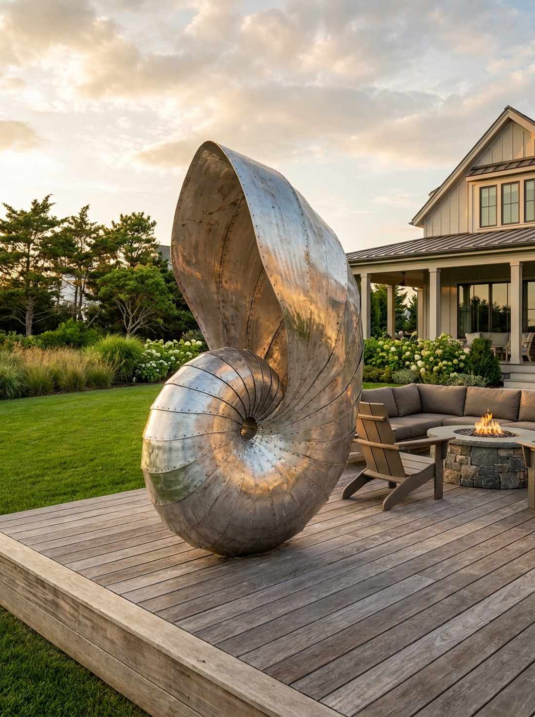 abstract shell metal form