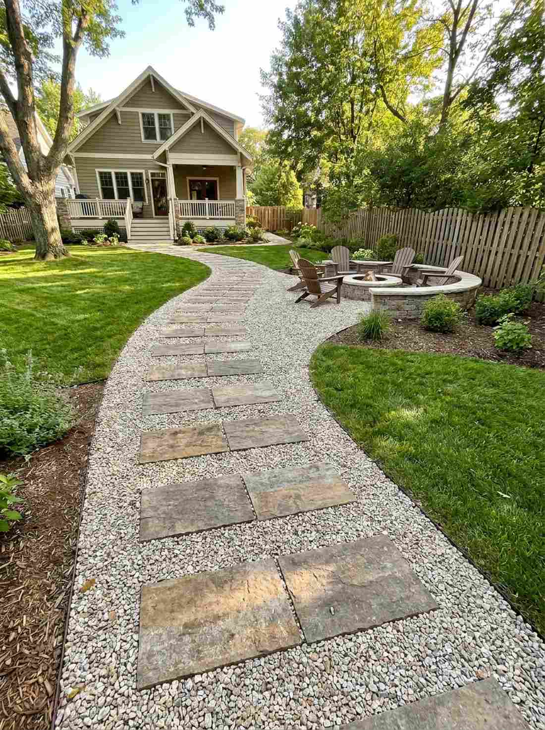 brick and gravel combination