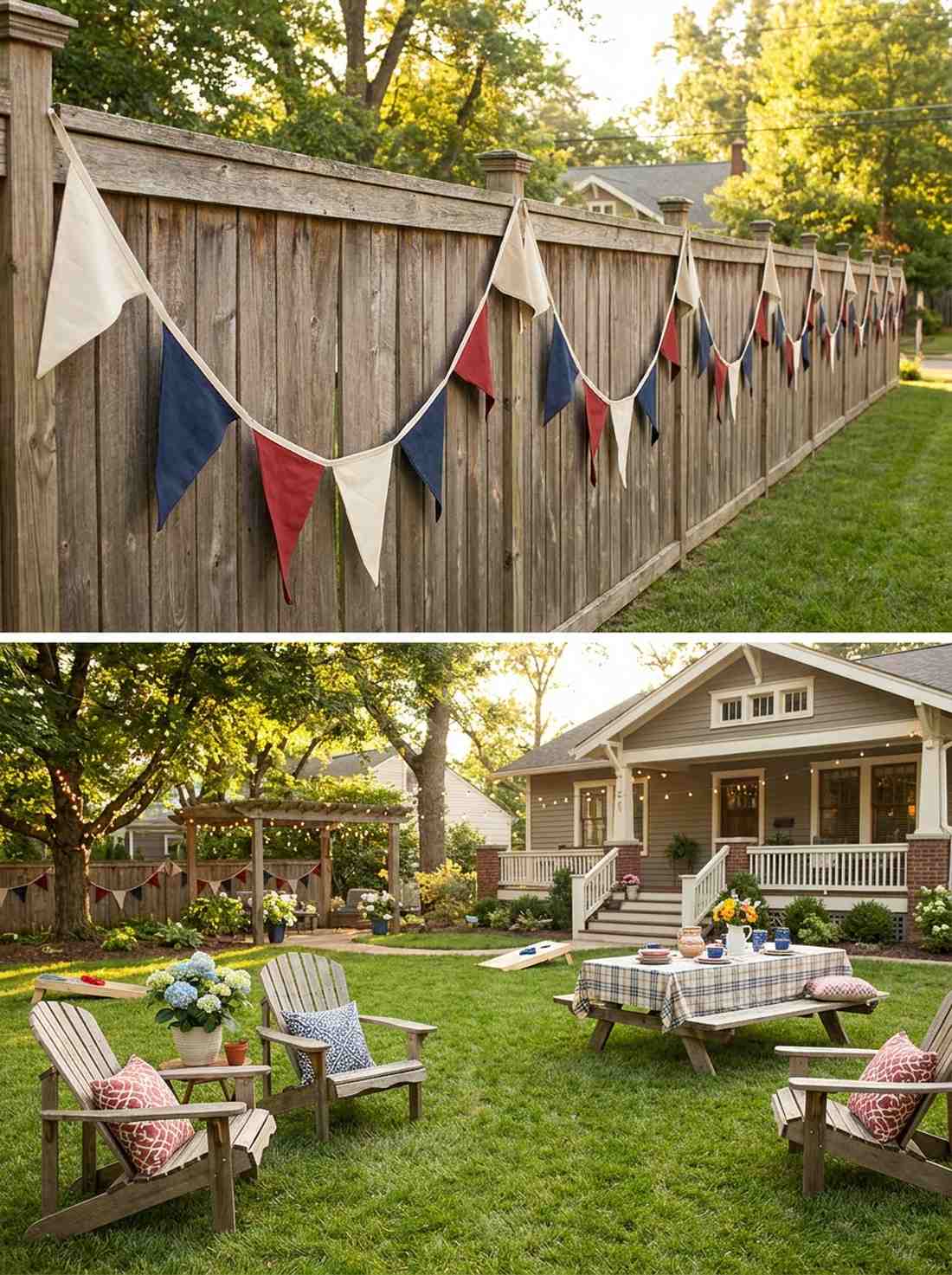 bunting and garland swags