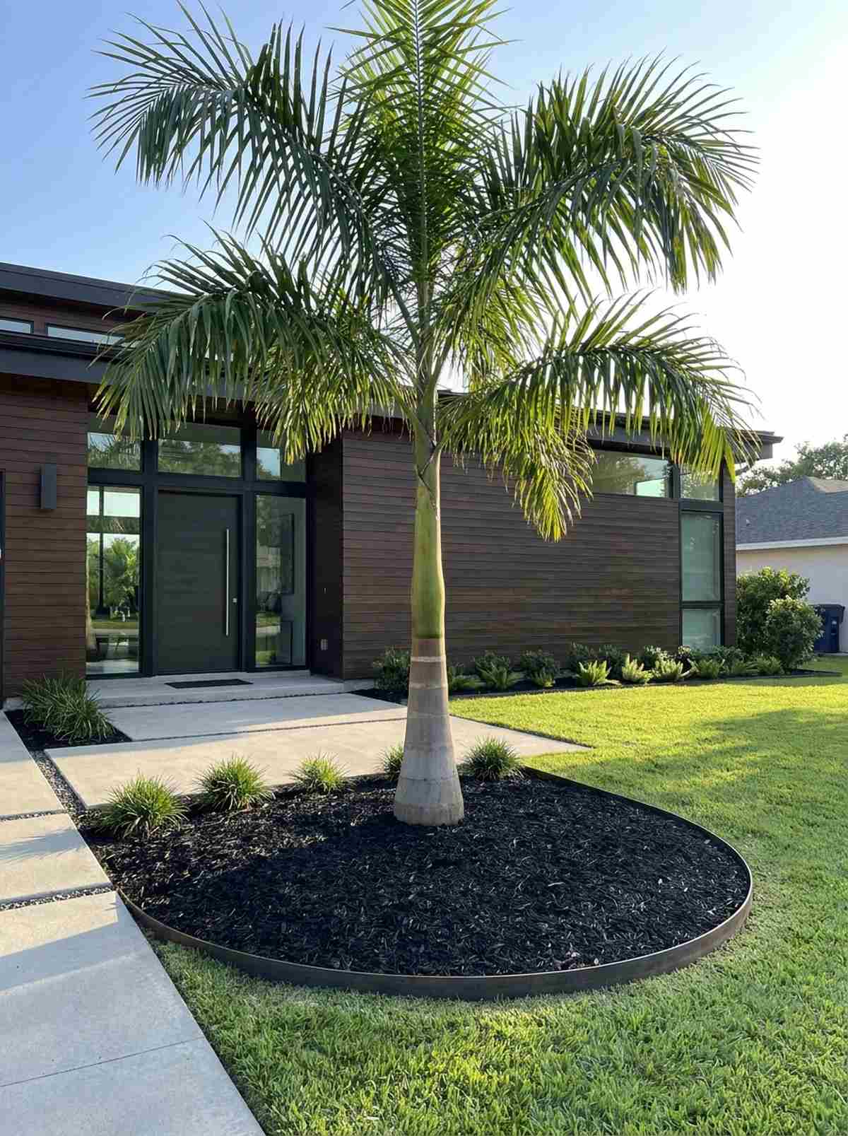 entry garden with specimen palm