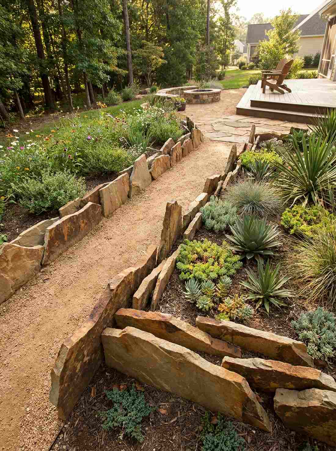 flagstone standing edge borders