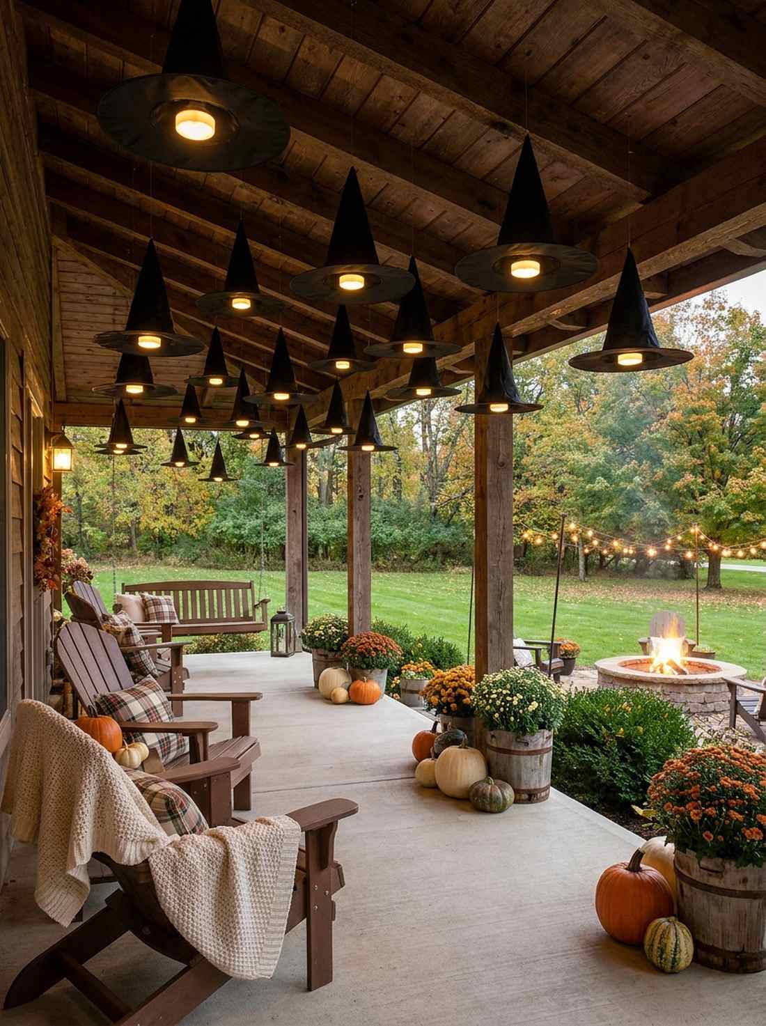 hanging witch hat chandelier