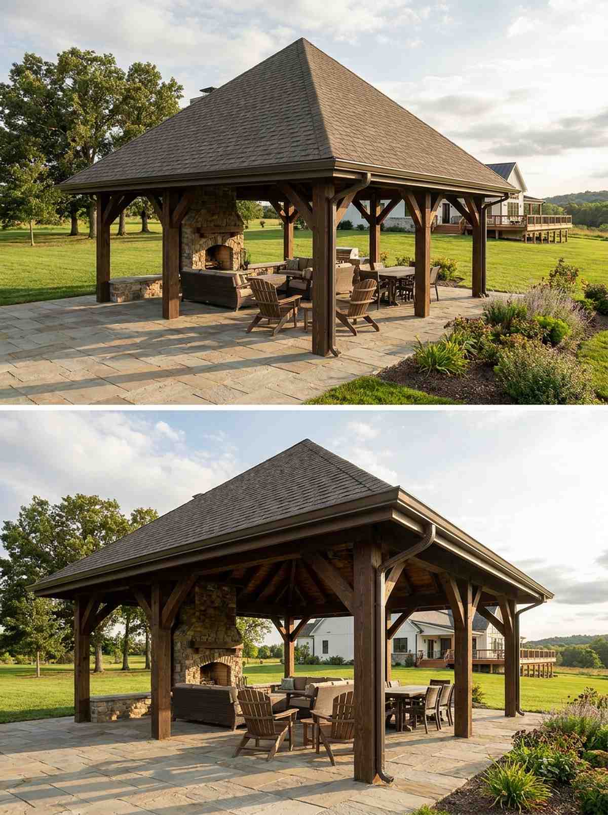 hip roof pavilion structure
