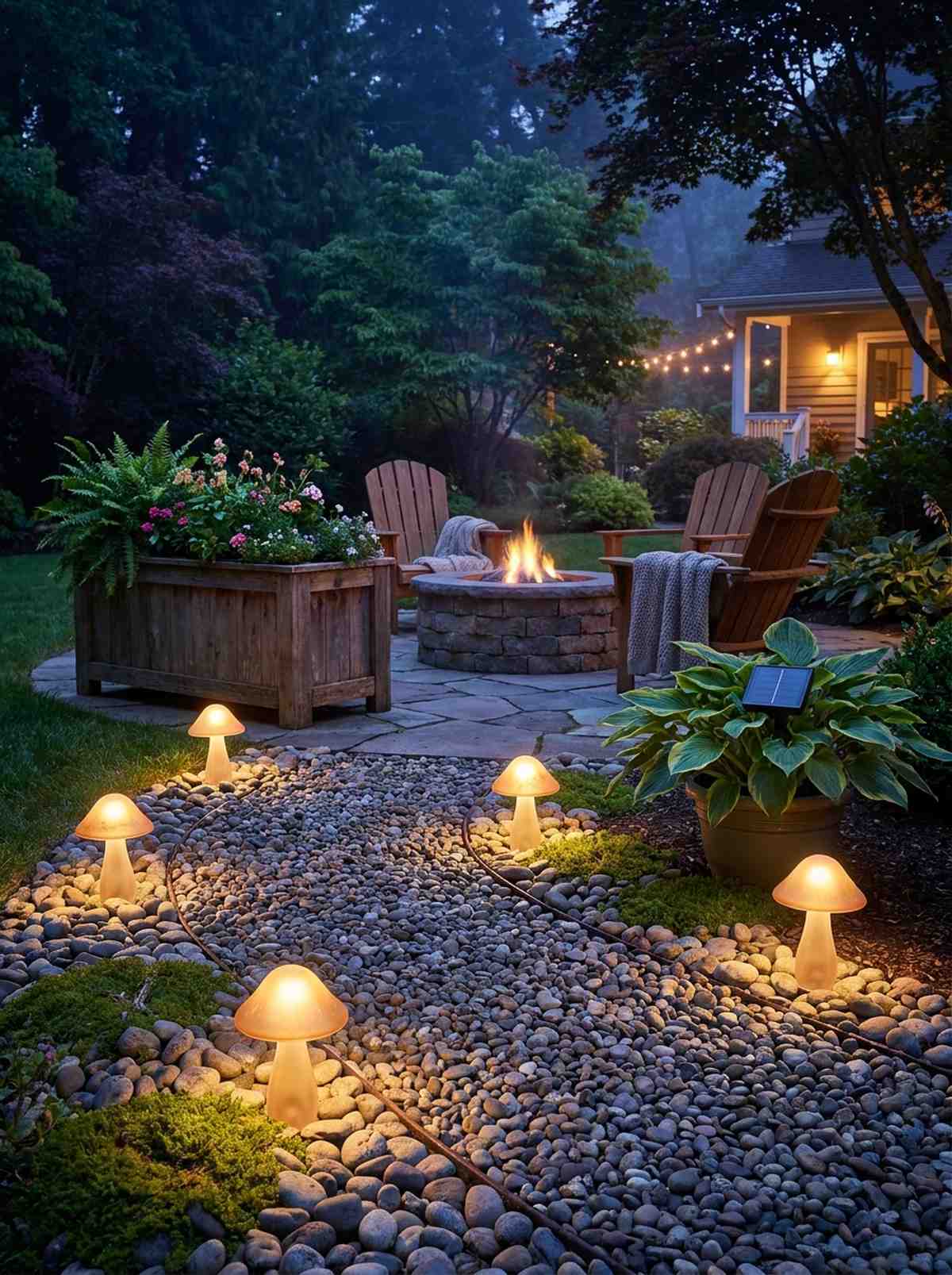 solar pathway mushroom lights