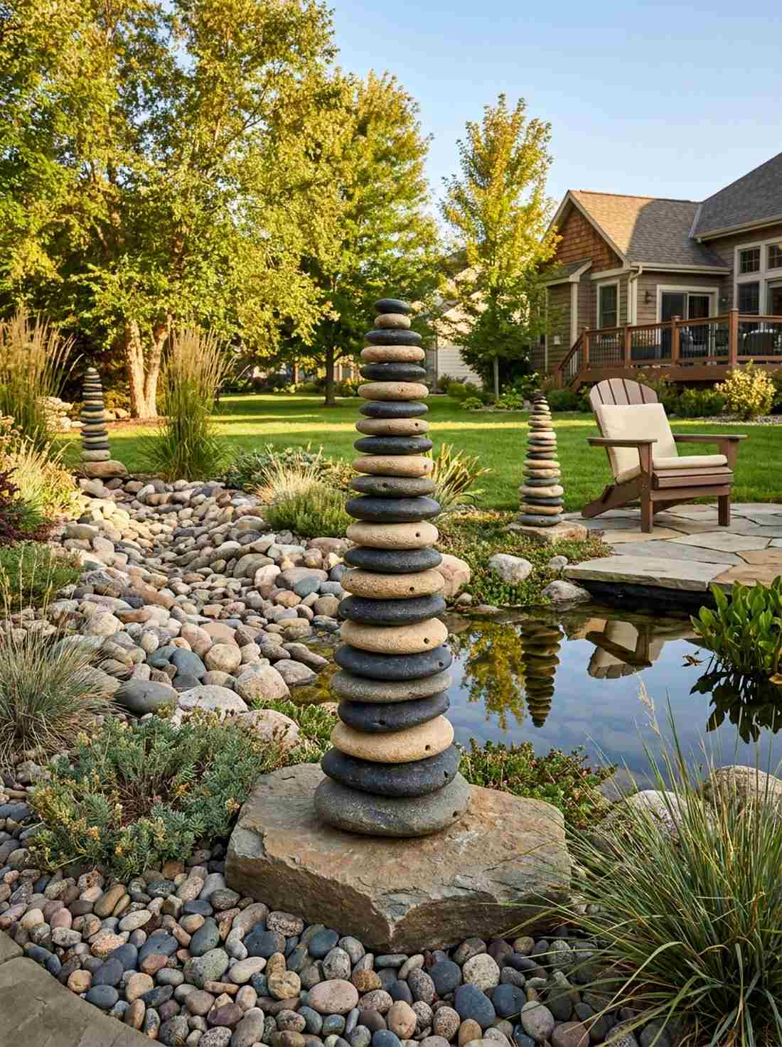 stacked stone cairns
