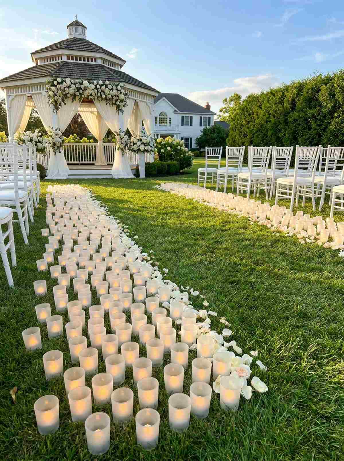 aisle tea light borders