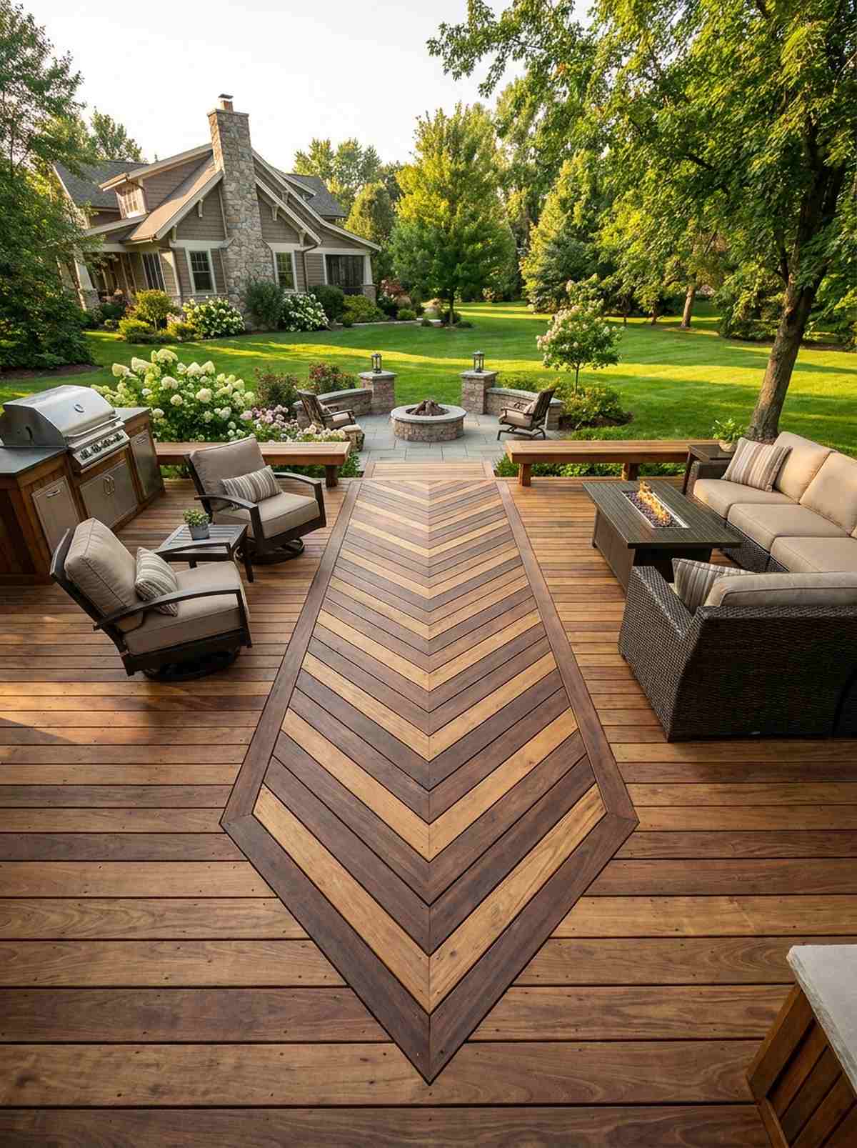chevron pattern centerpiece
