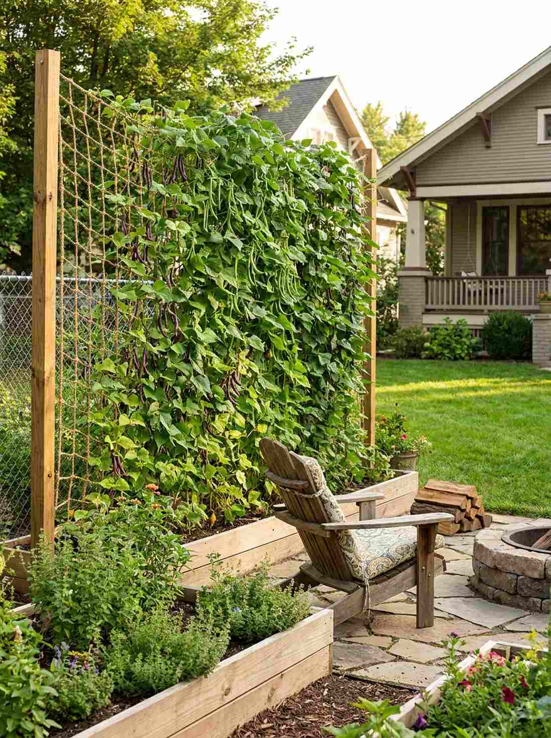 climbing bean and pea trellis wall