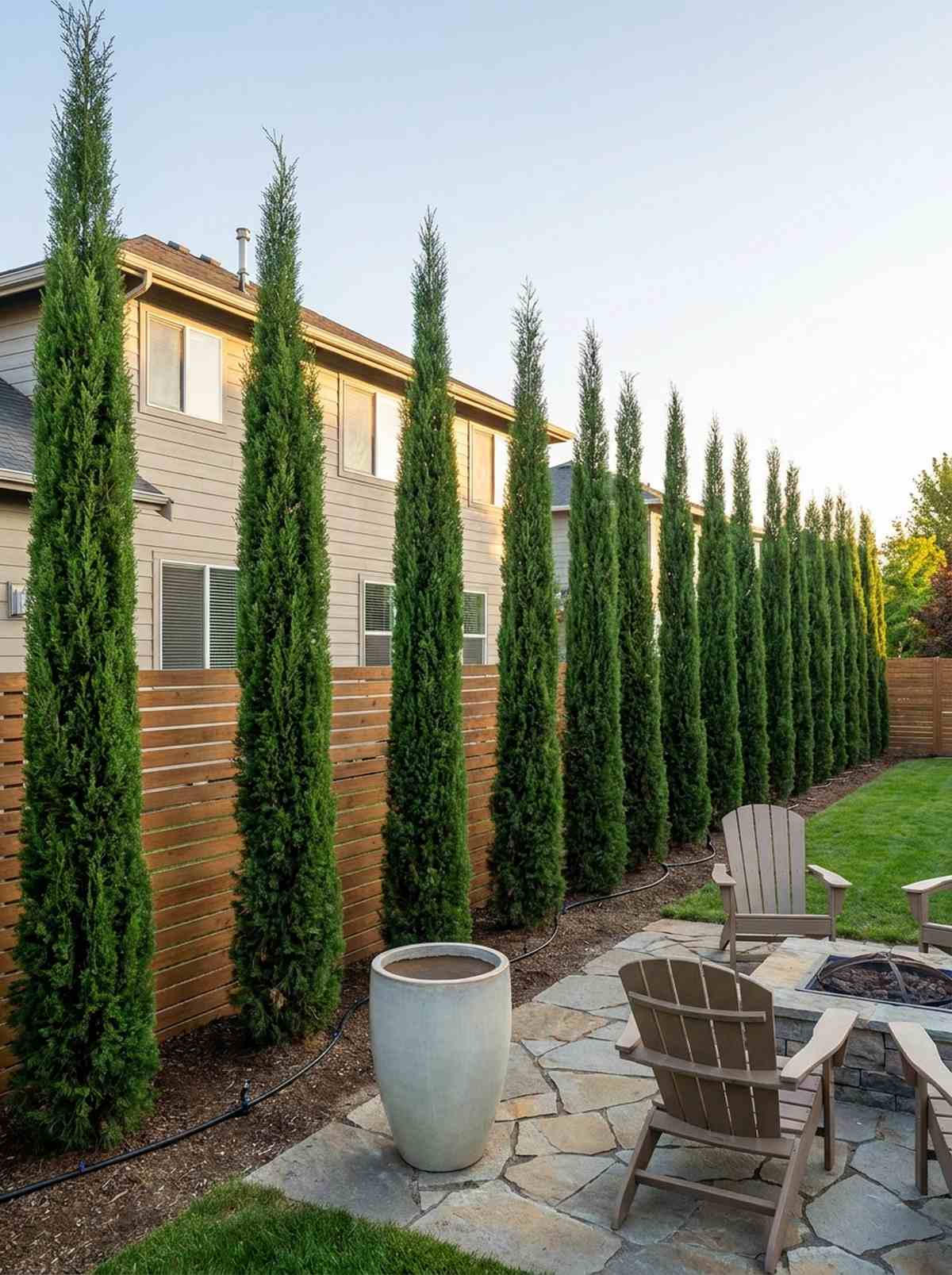 columnar evergreen sentinels