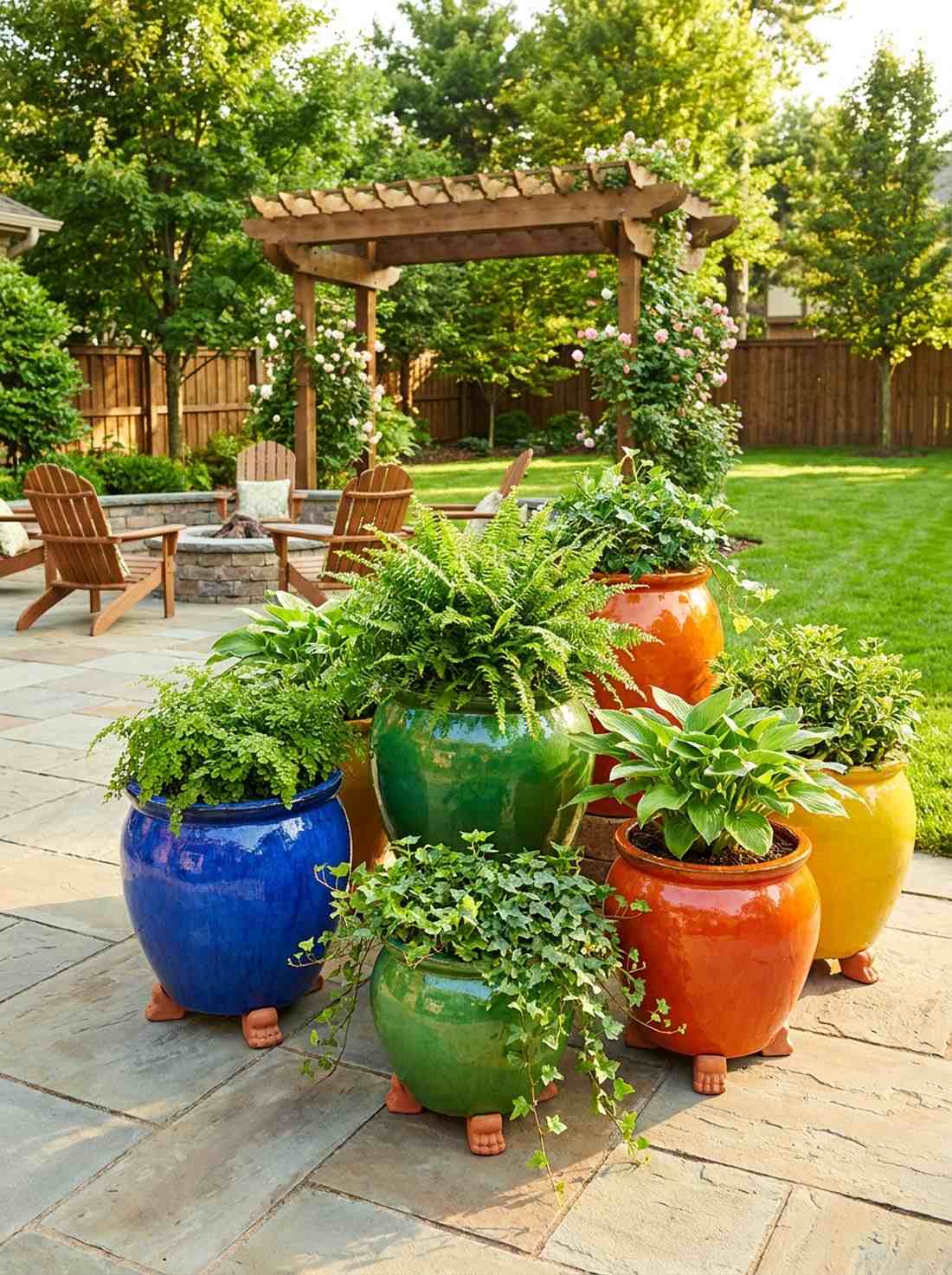 glazed ceramic pots
