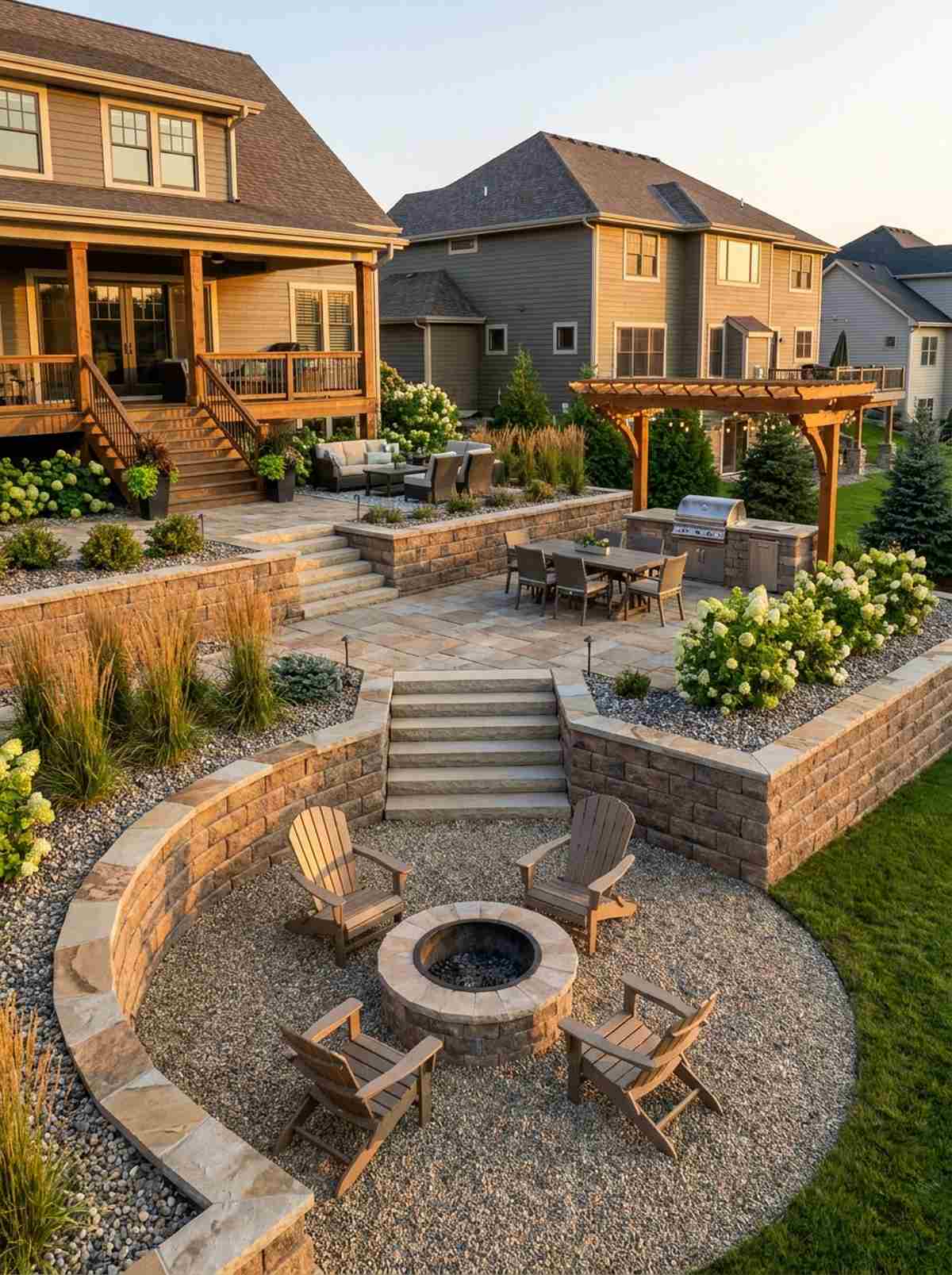 multi level terrace courtyard